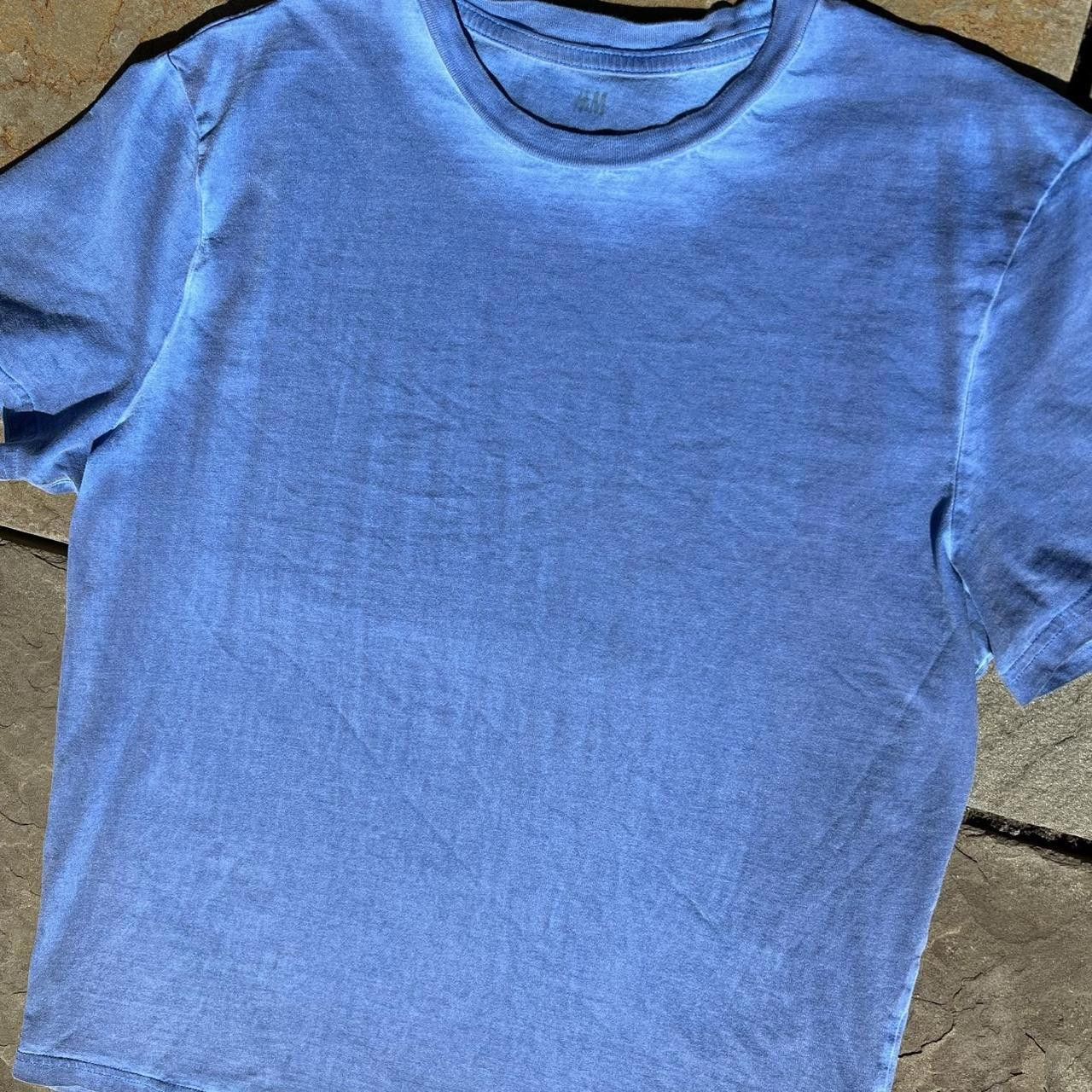 H&M Reworked Overdyed Blue Garment Dyed T-Shirt Size US M / EU 48-50 / 2 - 2 Thumbnail