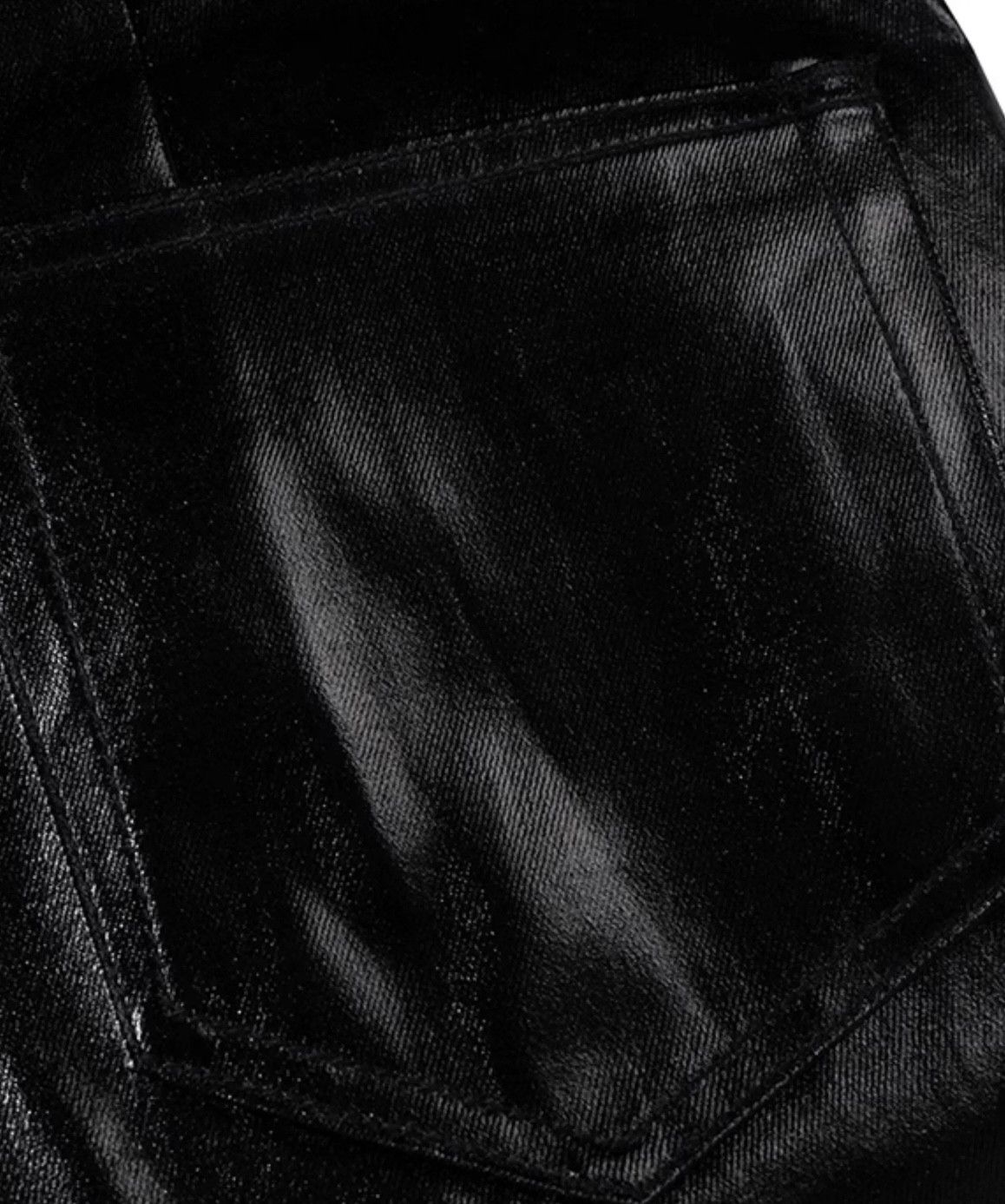 Jean Coating Glossy Patent Leather Baggy Black Jeans Size US 34 / EU 50 - 7 Thumbnail