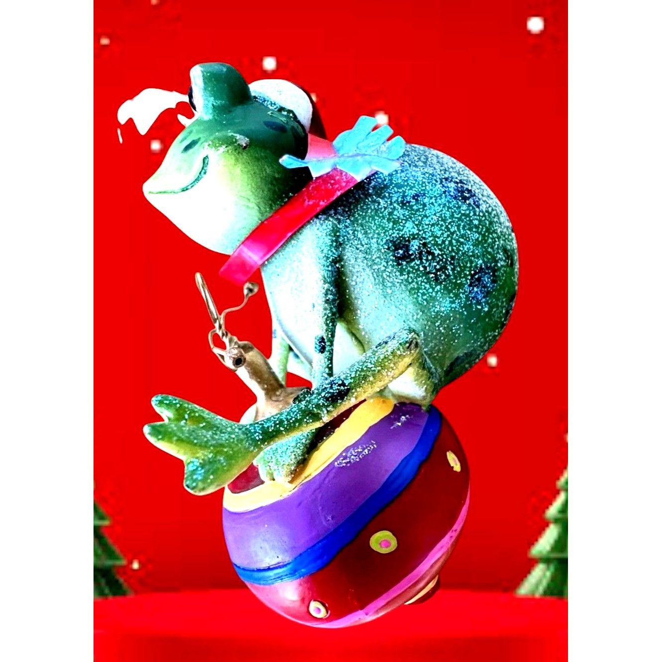 Vintage Vintage Frog Ornament Christmas Sitting On Ornament Whimsica Size ONE SIZE - 12 Thumbnail