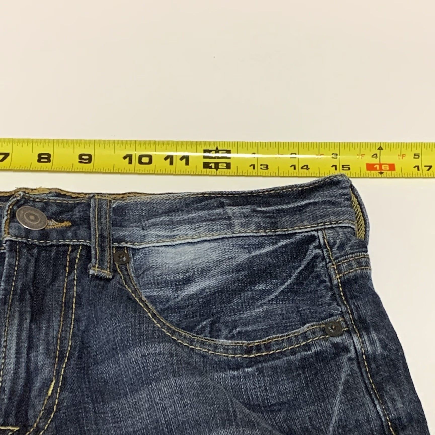 American Eagle Outfitters VINTAGE American Eagle Original Straight Jeans Mens 30x29 Blue Denim Cotton Fade Lines Whiskers Size US 30 / EU 46 - 4 Thumbnail