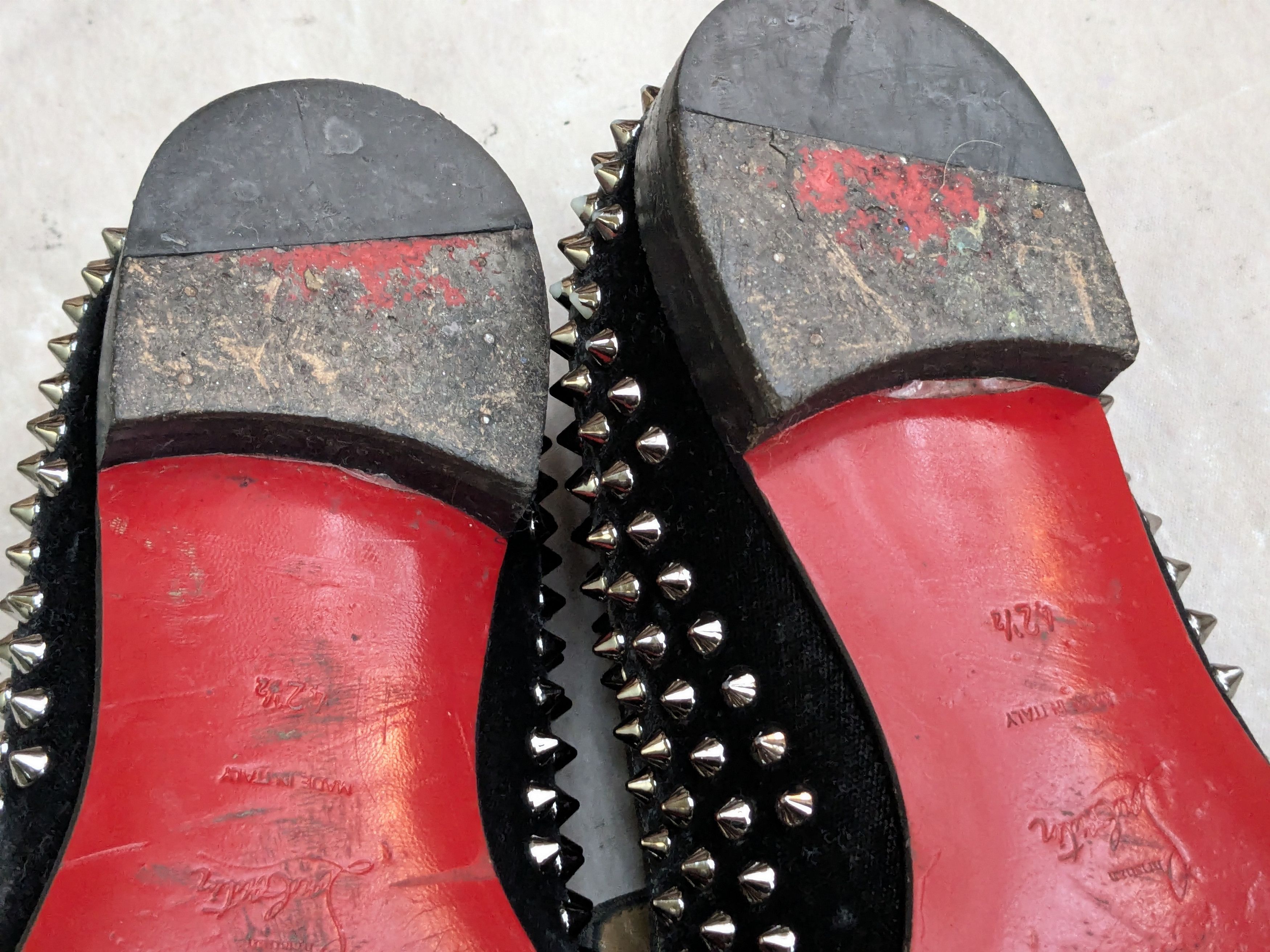 Christian Louboutin Christian Louboutin Spike Loafers Black Velvet 9.5 42.5 Size US 9.5 / EU 42-43 - 19 Thumbnail
