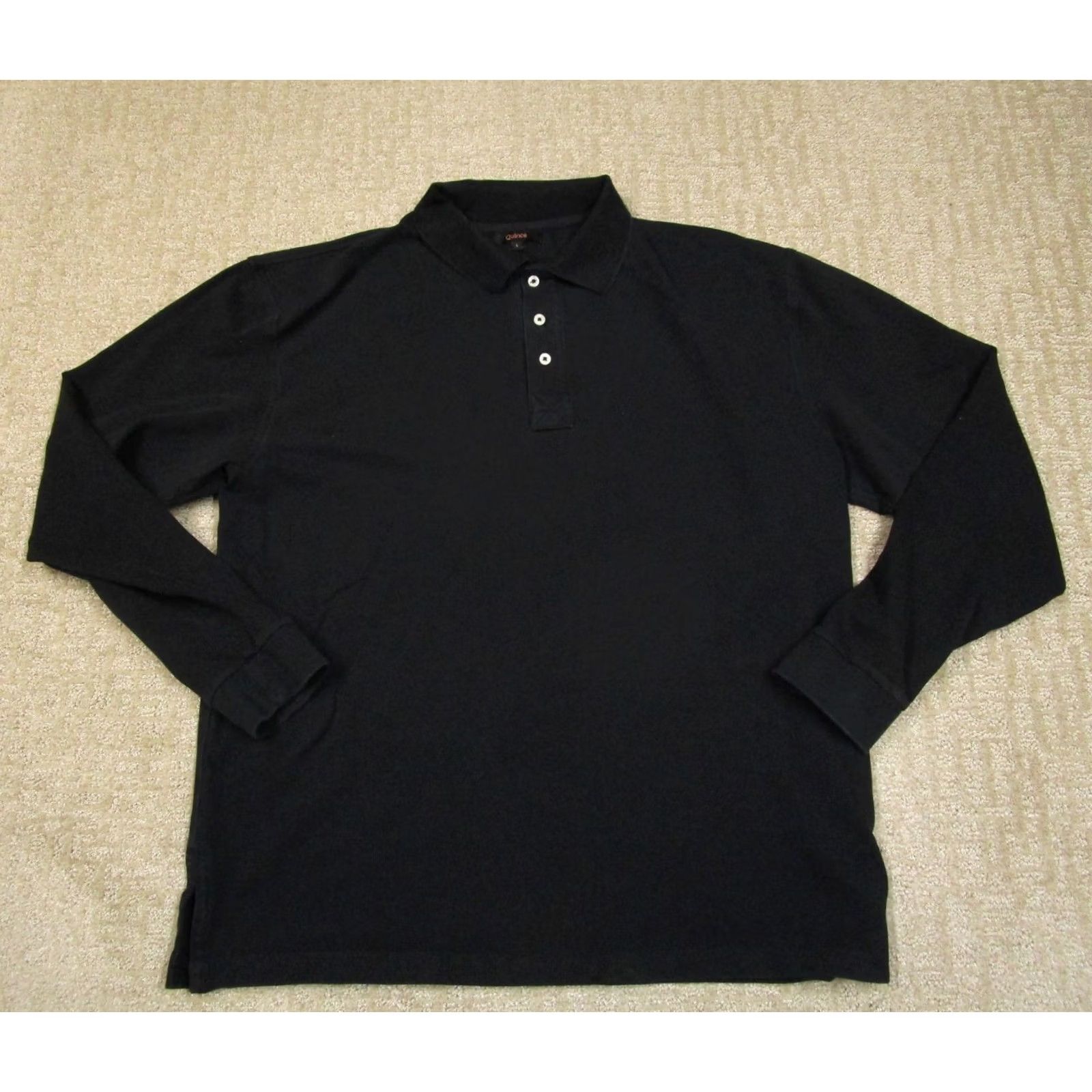 Quince Quince Polo Shirt Men L Black Long Sleeve Cotton Preppy Outdoor Casual Shirt Mens Regular Polo Black L Long Sleeve Cotton Preppy Outdoor Casual Size US L / EU 52-54 / 3 - 2 Thumbnail