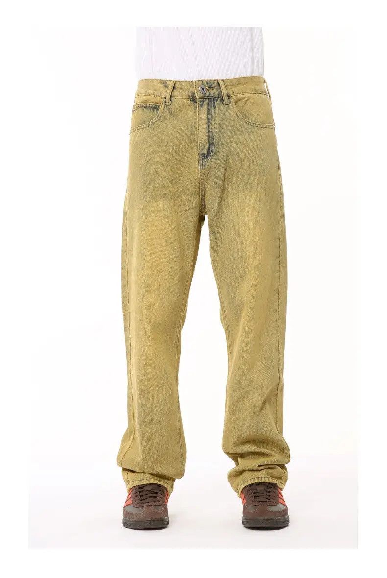 Japanese Brand × Jean Yellow Wide Leg Denim Jeans Size US 30 / EU 46 - 2 Thumbnail