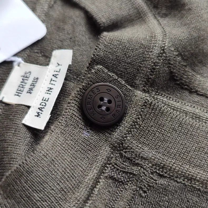 Hermes Hermes Jacquard Knit Cardigan, Moss Green Size XS / US 0-2 / IT 36-38 - 4 Thumbnail