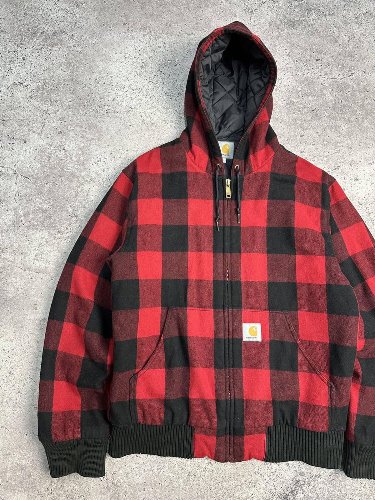 Carhartt Vintage Carhartt Active Jacket Wool Check Distressed Y2K Size US L / EU 52-54 / 3 - 2 Thumbnail