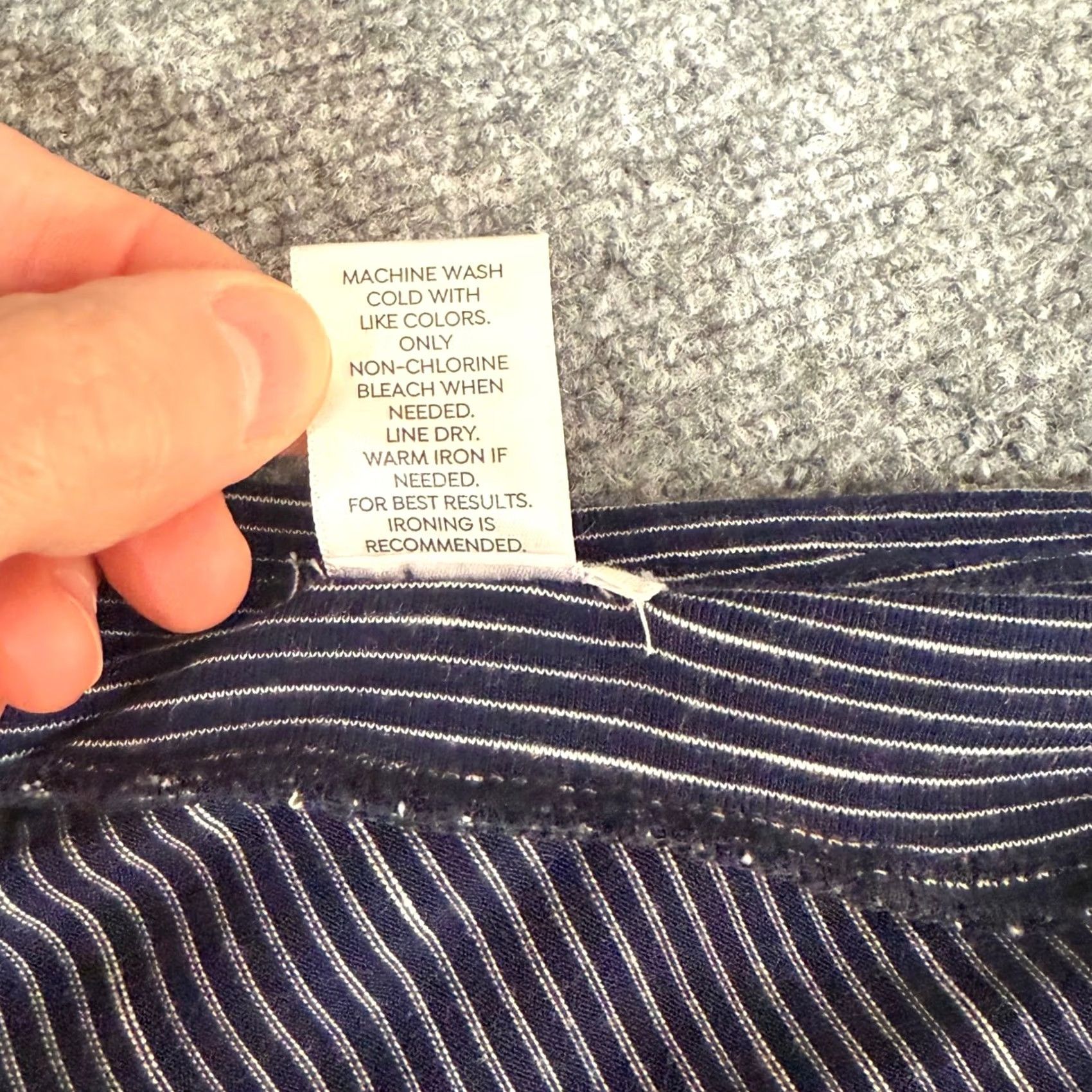 Nautica Westport Skirt Maxi Women L Navy Blue Pinstripe Wrap Tie Jersey Stretch Casual Travel Nautical Size L / US 10 / IT 46 - 6 Thumbnail