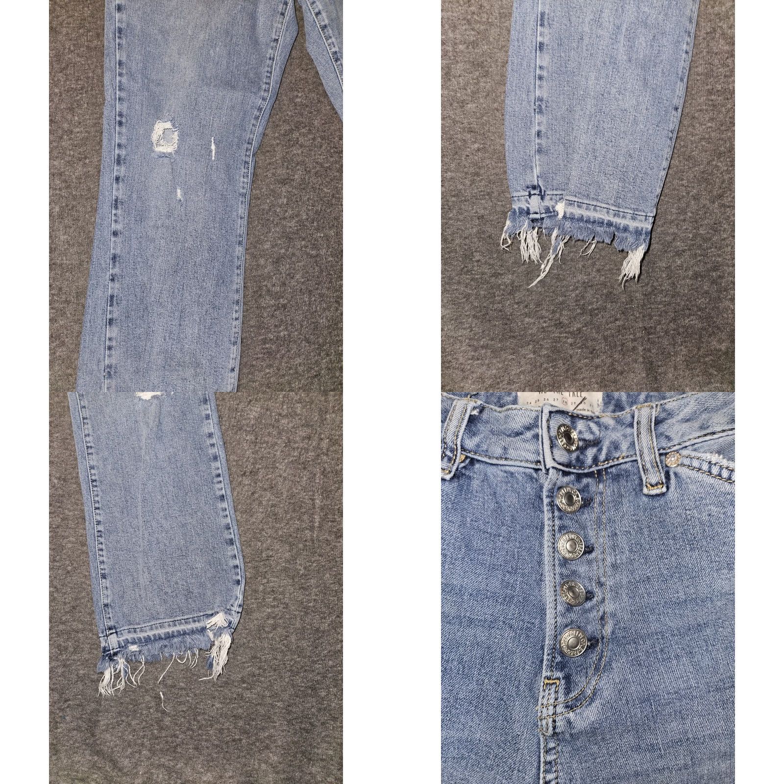 Vintage VINTAGE We The Free Cropped Jeans Women 28 Mid Rise Button Fly Distressed Preppy City 90s Womens Size 28" / US 6 / IT 42 - 8 Thumbnail