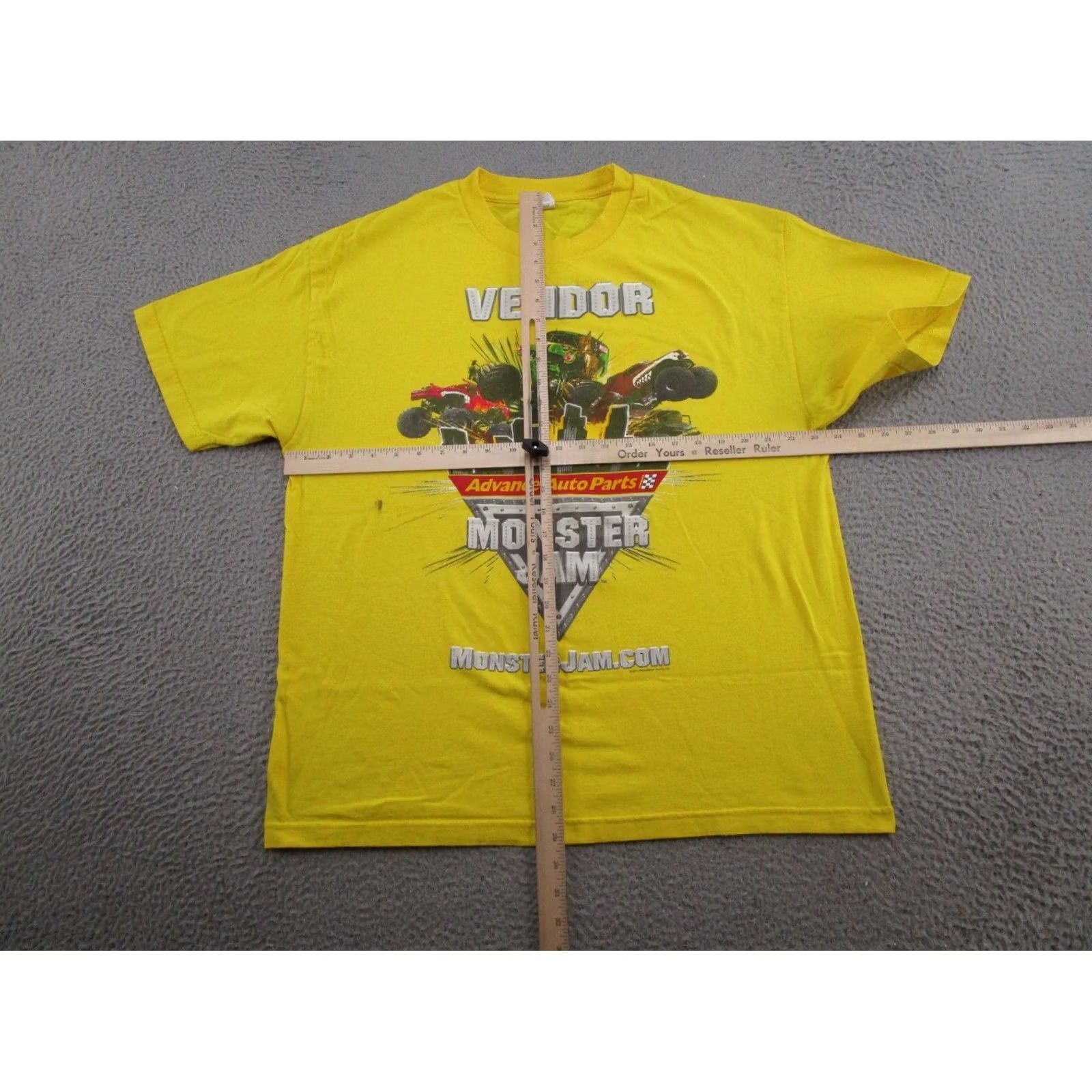 Vintage Monster Jam Trucks T-Shirt Mens Size XL Read Graphic Print 2 Sided Alstyle Cotton Yellow Crew Neck Vintage No Size US XL / EU 56 / 4 - 7 Thumbnail