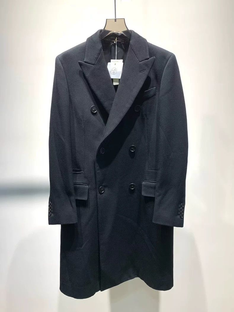 Hermes Hermes Black Double-Breasted Cashmere Coat - dmc Size US L / EU 52-54 / 3 - 1 Thumbnail