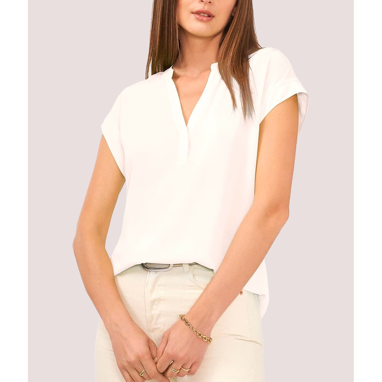 Vince Camuto Vince Camuto Womens Inverted Pleat Tunic Blouse lightpnk XL Size XL / US 12-14 / IT 48-50 - 1 Thumbnail