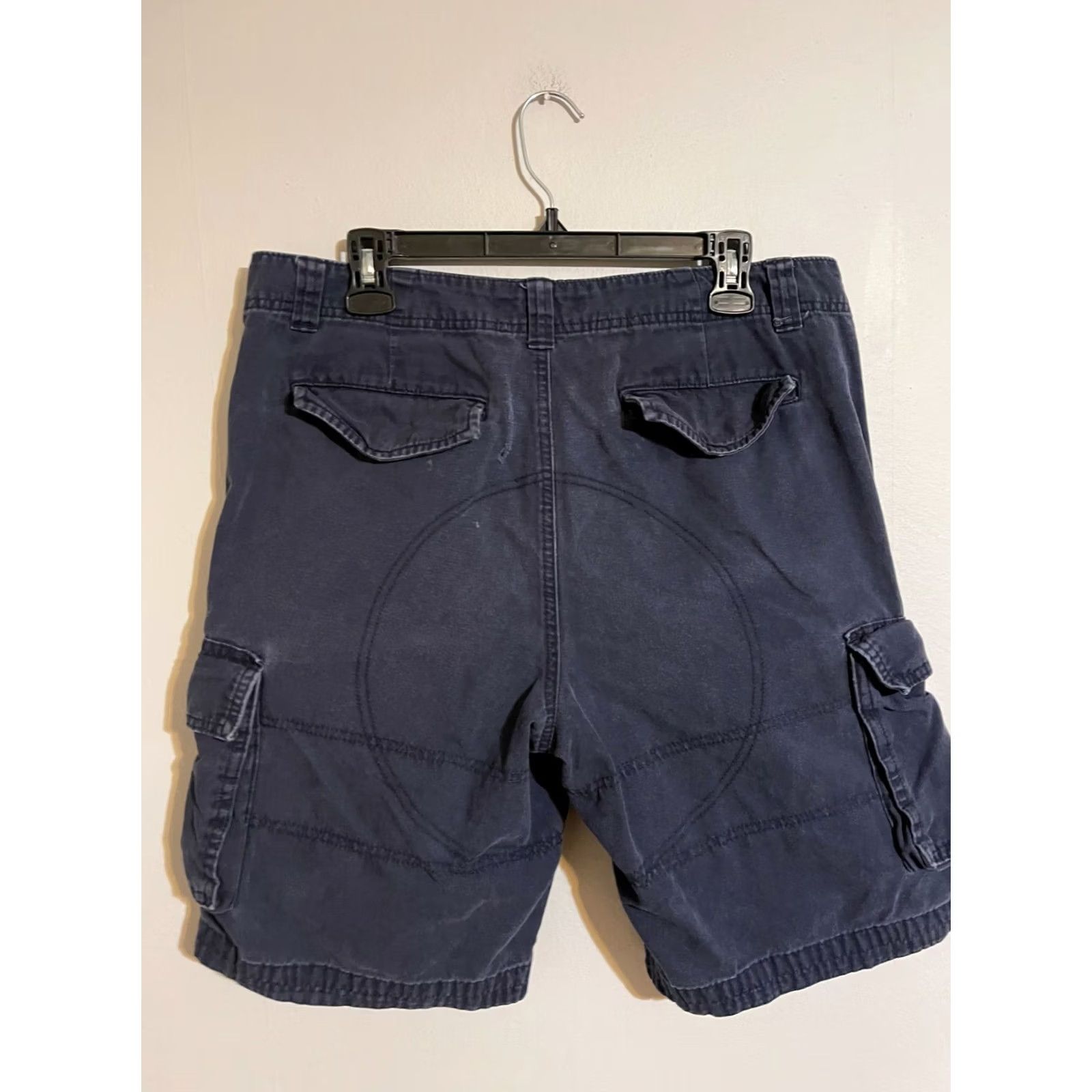 Tommy Hilfiger Tommy Hilfiger Navy Blue Flat Front Military Style Cargo Shorts - Men's 33 Cargo Shorts, Navy, 33, Logo, Regular Fit Size US 34 / EU 50 - 3 Thumbnail