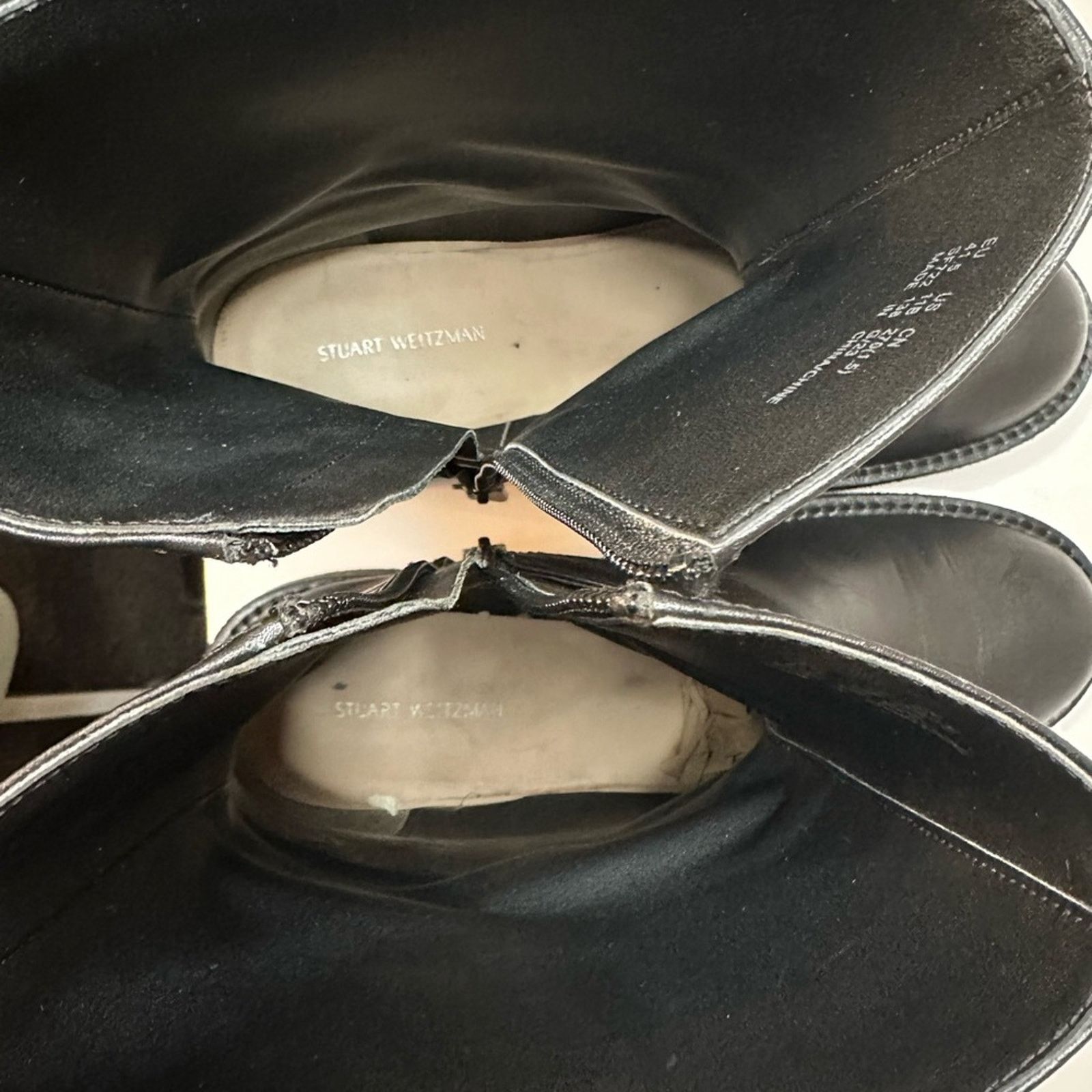 Stuart Weitzman Mountain Buckle Ankle Boots US 11 EU 41.5 Black Leather Size US 11 / IT 41 - 5 Thumbnail
