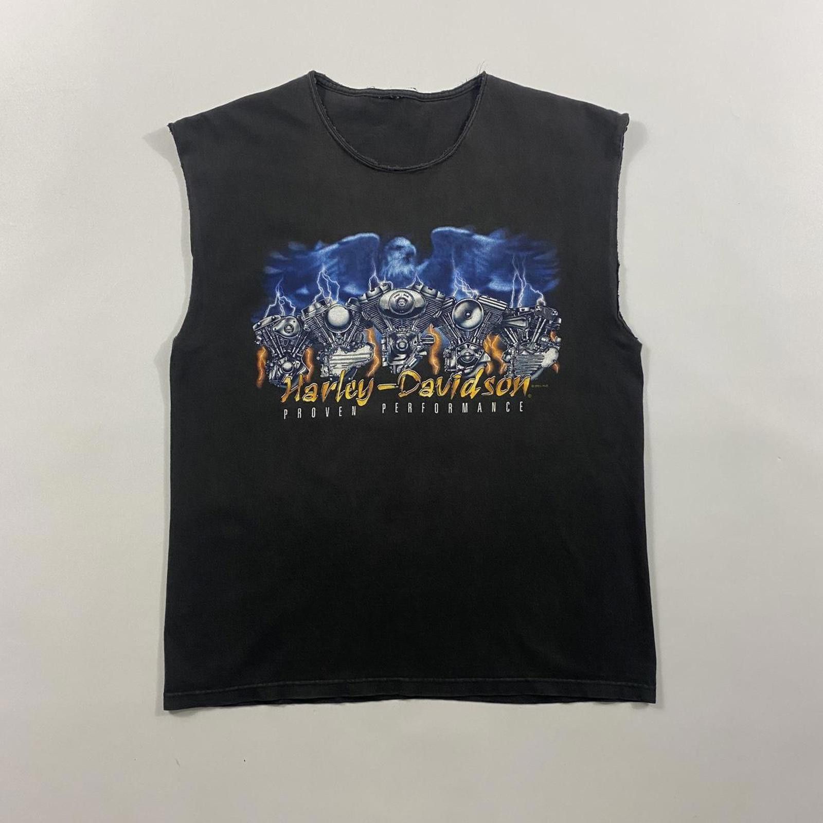 Harley Davidson Vintage 90s Harley Davidson lightning Biker Sleeveless Shirt Size US L / EU 52-54 / 3 - 1 Thumbnail