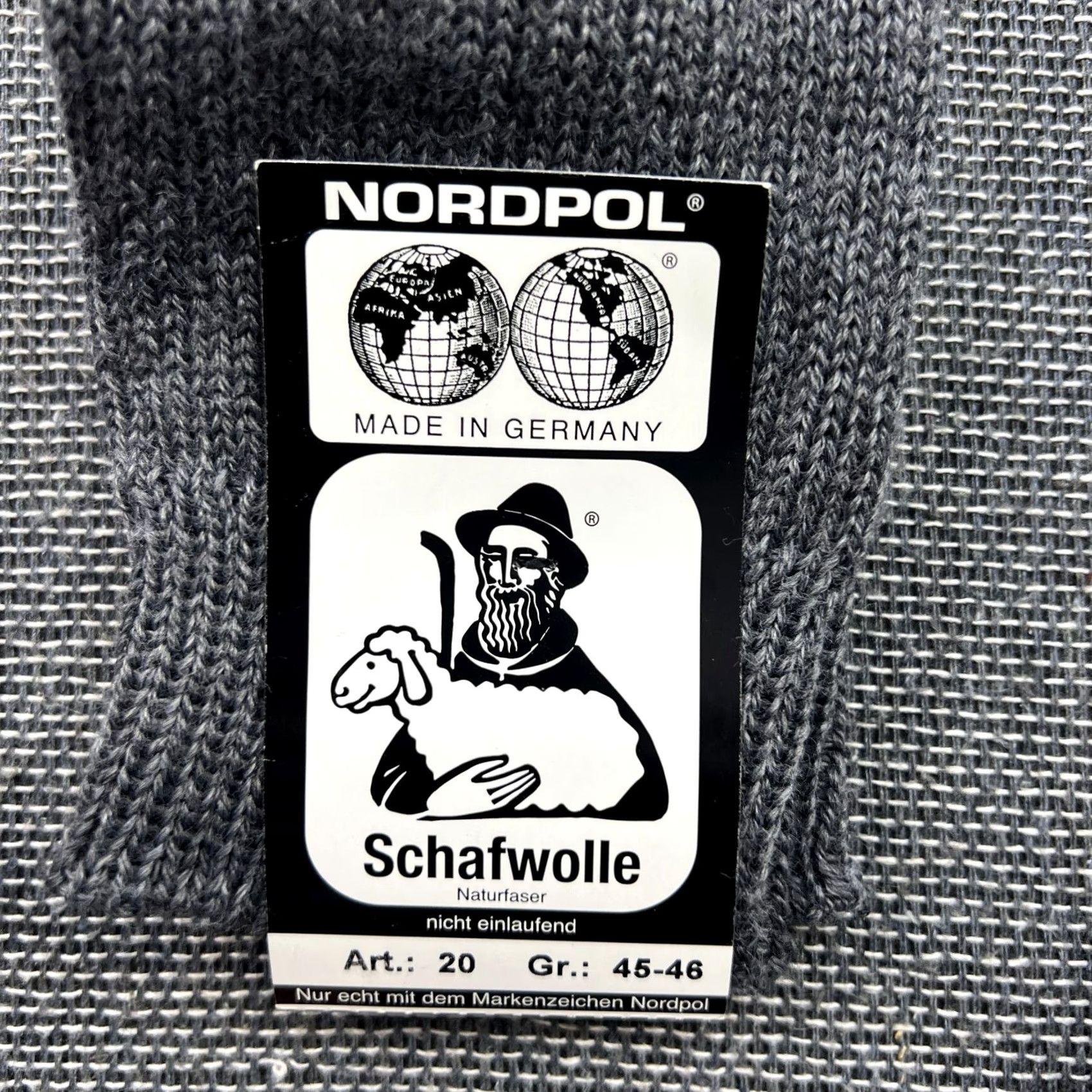 Vintage NORDPOL Socks 60% Wool Gray Long 45-46 Unisex Adults Knee High Outdoor Socks Size 44 - 2 Thumbnail