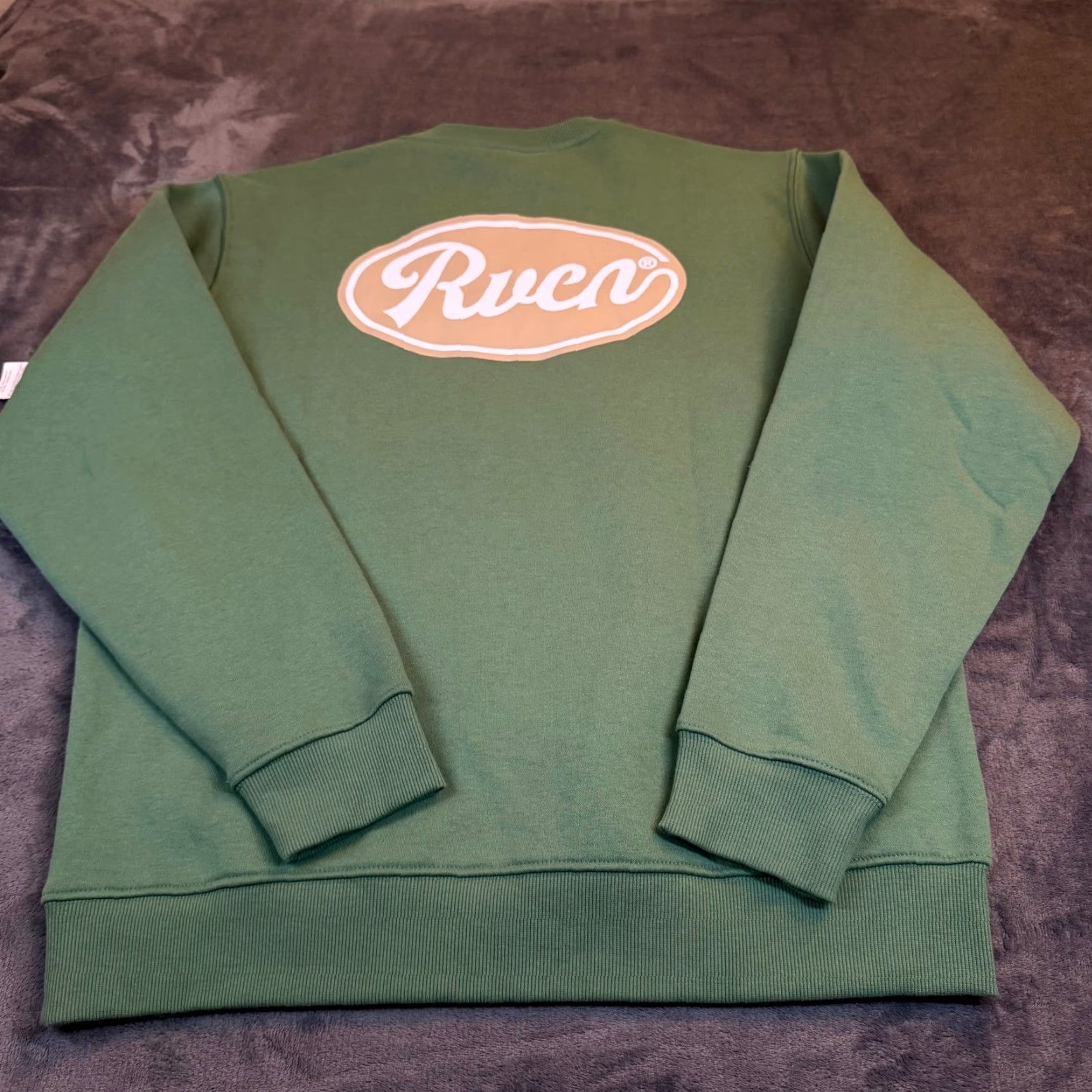 RVCA RVCA Oliver Crew Mens Sweatshirt Forest Green Graphic Logo Fleece Medium NEW Size US M / EU 48-50 / 2 - 4 Thumbnail