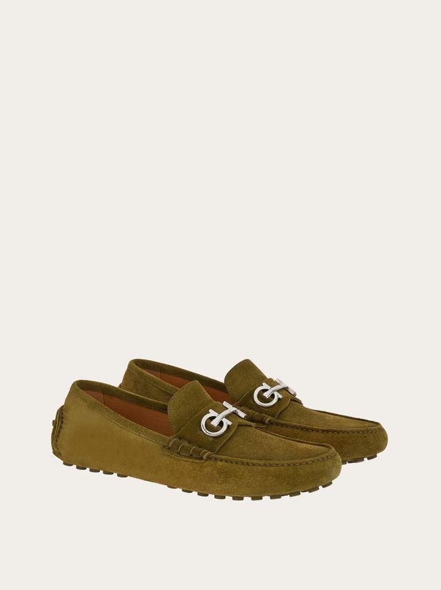 Salvatore Ferragamo o1s1rm0724 Plain Leather Loafers in Olive Green Size US 10 / EU 43 - 1 Thumbnail