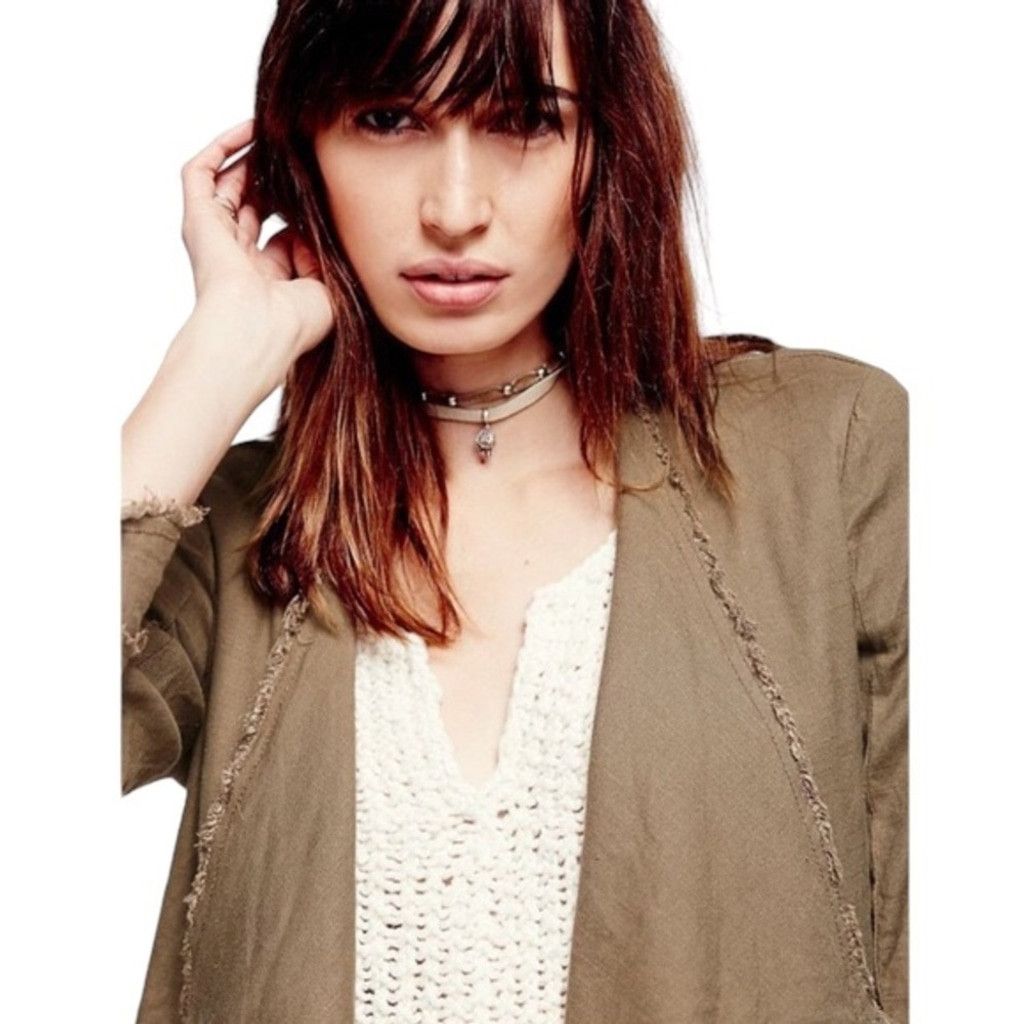 Free People Free People Olive Linen Blend Raw Finish Waterfall Jacket XS Size XS / US 0-2 / IT 36-38 - 2 Thumbnail