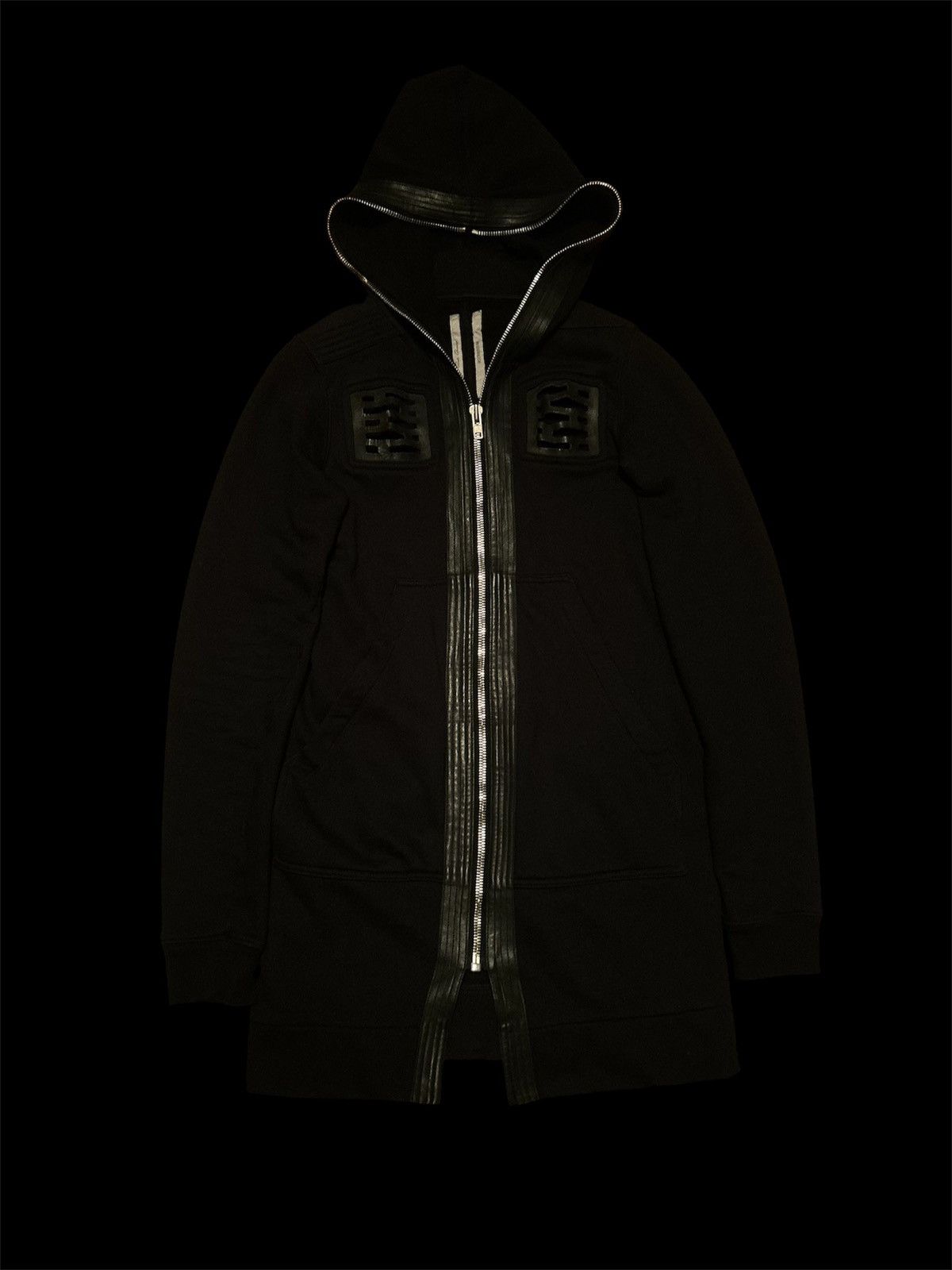 Rick Owens Drkshdw Rick Owens SS14 Vicious Leather Trim Gimp Hoodie Size US S / EU 44-46 / 1 - 1 Thumbnail