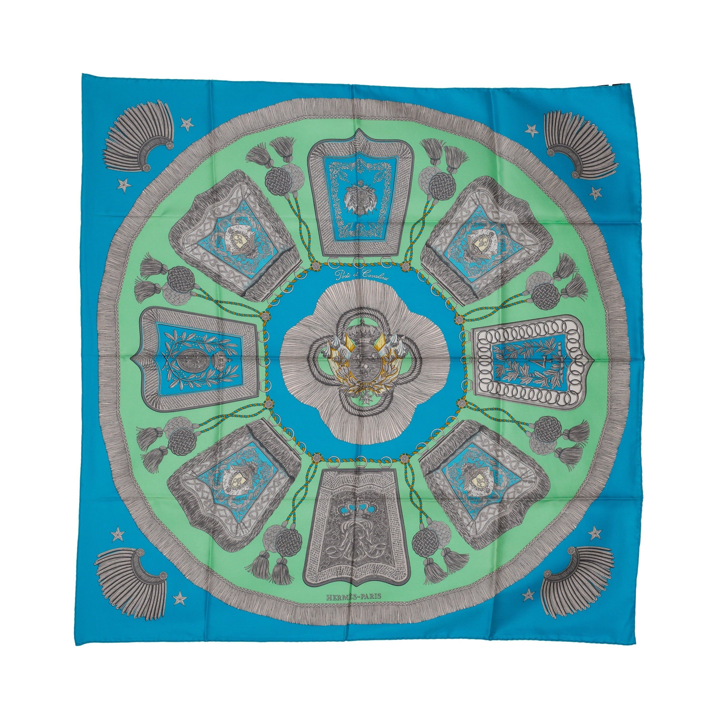 image of Hermes Hermes Poste Et Cavalerie Foulard in Black, Women's