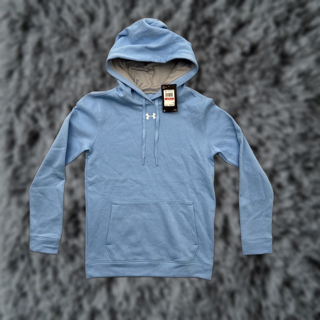 Under Armour Under Armour Hoodie Womens XS Midweight Athleisure Gym Soft Fleece Activewear Womens Hooded Pockets Logo Sports Blue XS Regular/Regular (Pullover) Size XS / US 0-2 / IT 36-38 - 1 Thumbnail