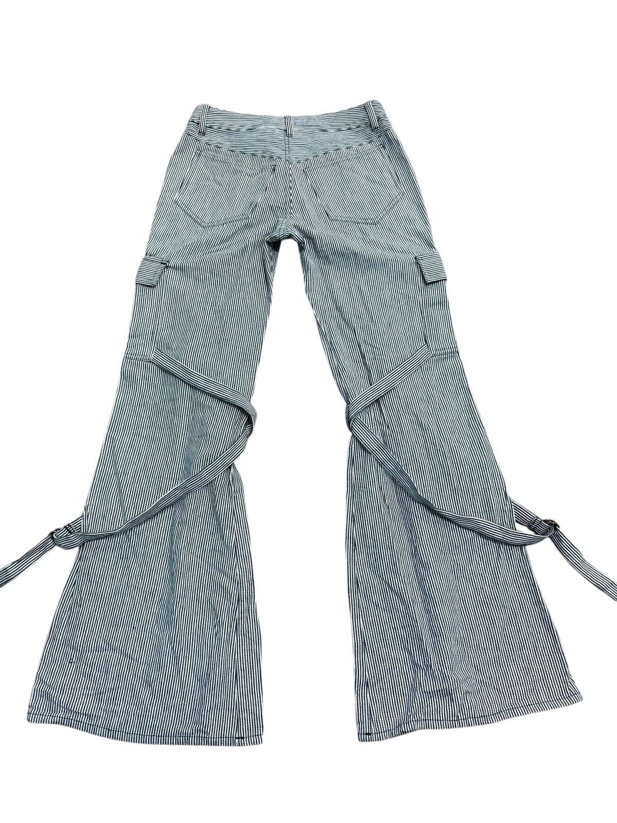 Japanese Brand RARE IMAGE HICKORY BONDAGE CARGO FLARE PANT Size 27" / US 4 / IT 40 - 6 Thumbnail