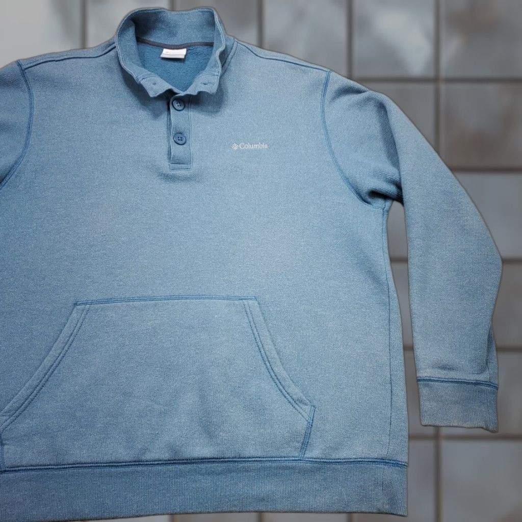 Vintage VINTAGE Columbia Pullover Sweater Mens XL Long Sleeve Henley Front Pocket Mock Size US XL / EU 56 / 4 - 1 Thumbnail