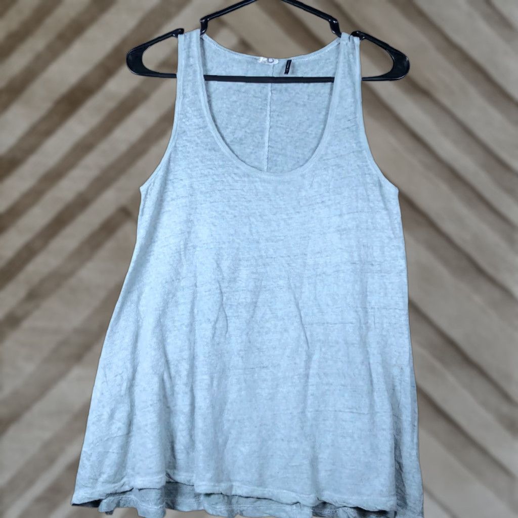 Anthropologie Anthropologie Akemi + Kin Womens Blouse Sleeveless Tank Linen Blend Small Blue Gray Boho Chic Casual Shirt Women Size S / US 4 / IT 40 - 1 Thumbnail