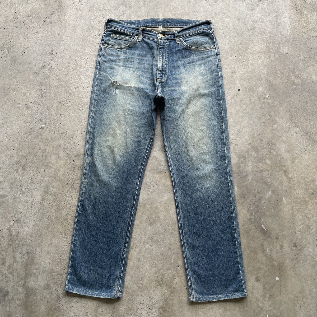 Image of Japan Lee Jeans Faded Denim Pants Rusty W33X30 in Faded Blue, Men's