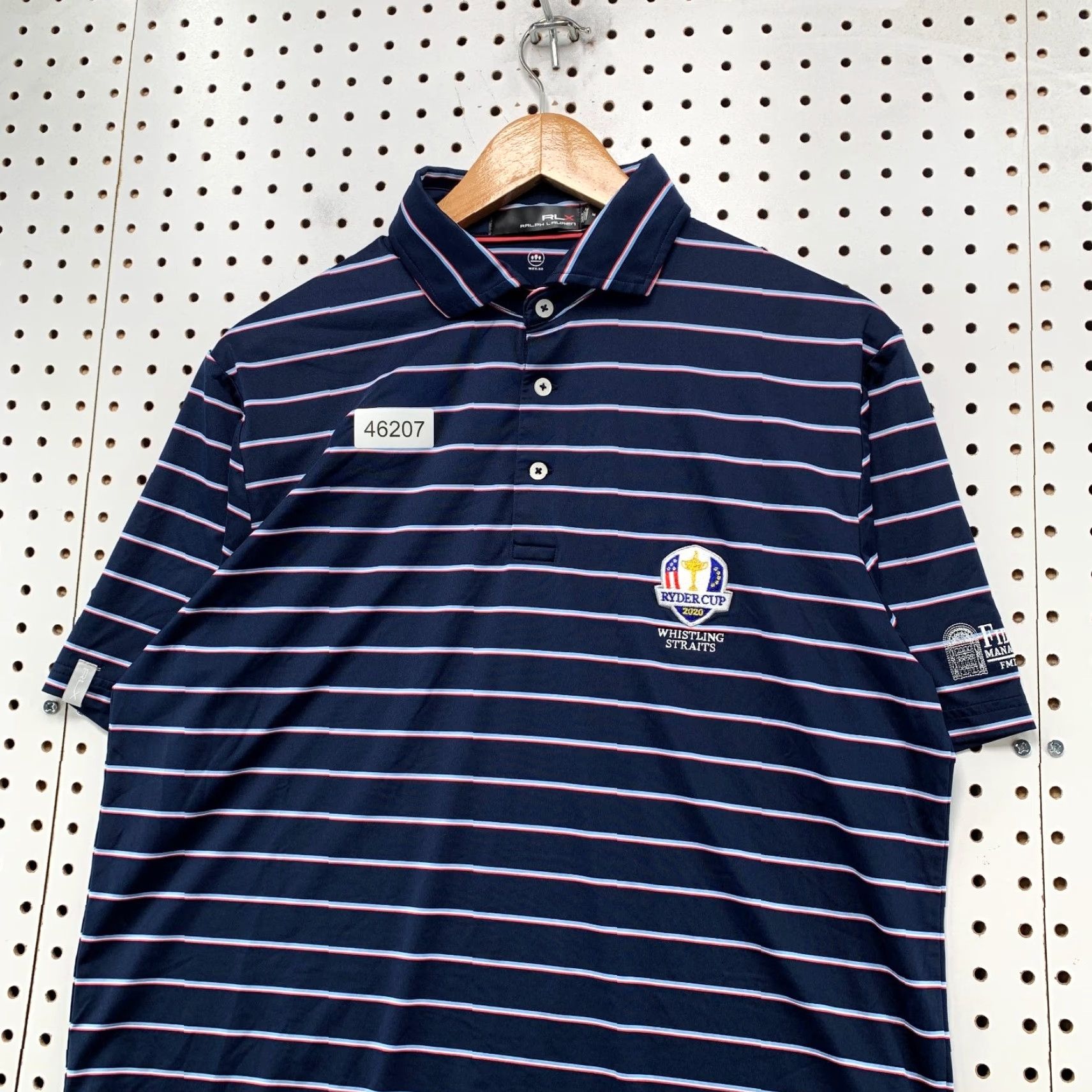 RLX Ralph Lauren RLX Ralph Lauren Polo Shirt Mens Medium Blue Striped 2020 Ryder Cup Whistling Size US M / EU 48-50 / 2 - 7 Thumbnail