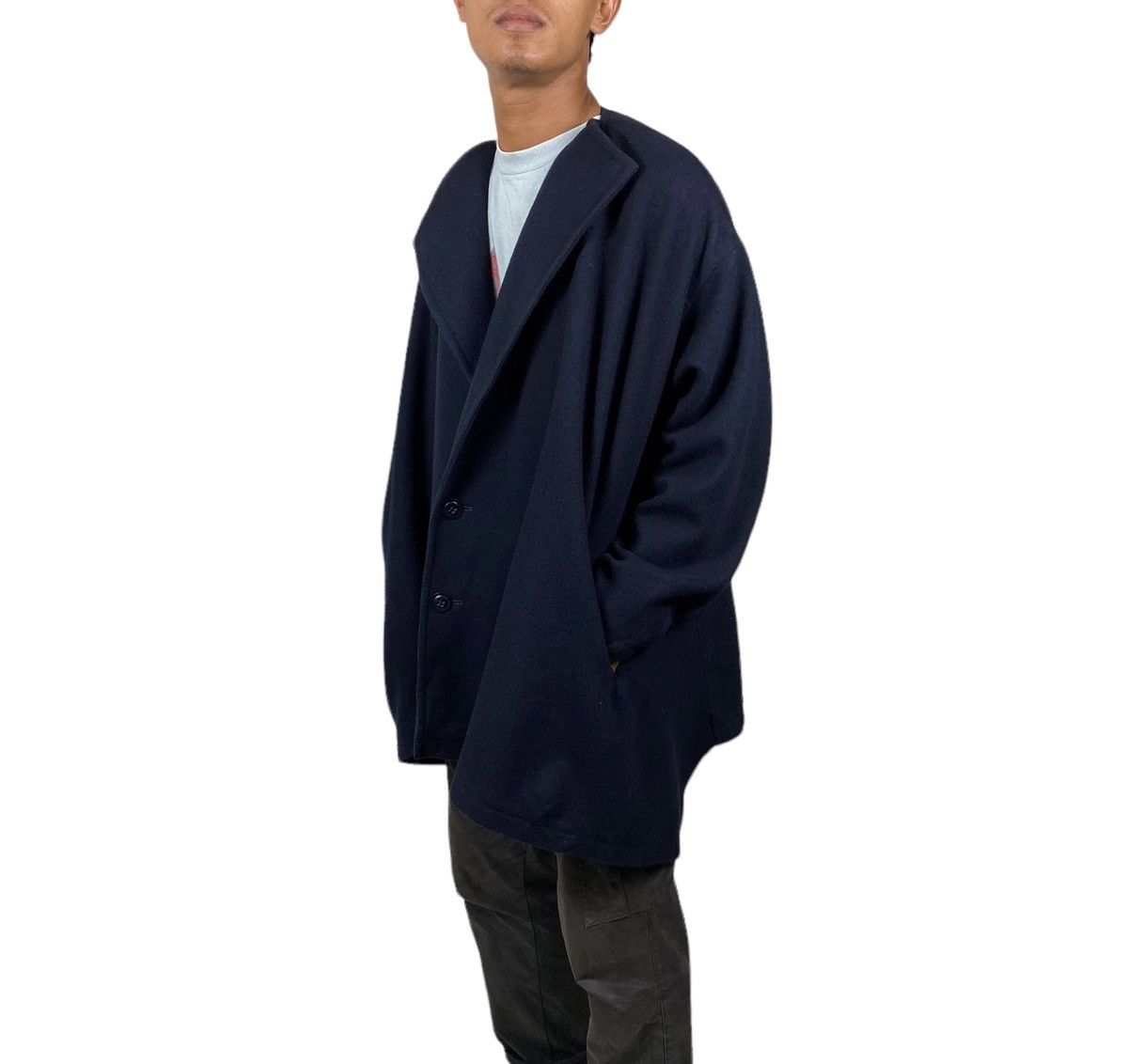 Japanese Brand × Y's × Yohji Yamamoto RUN AWAY Y's Yohji Yamamoto melton wool flare oversized coat Size US M / EU 48-50 / 2 - 4 Thumbnail