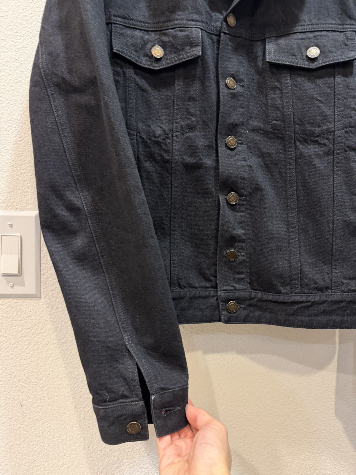 Saint Laurent Paris Shearling Collar Denim Trucker Jacket M Size US M / EU 48-50 / 2 - 3 Thumbnail