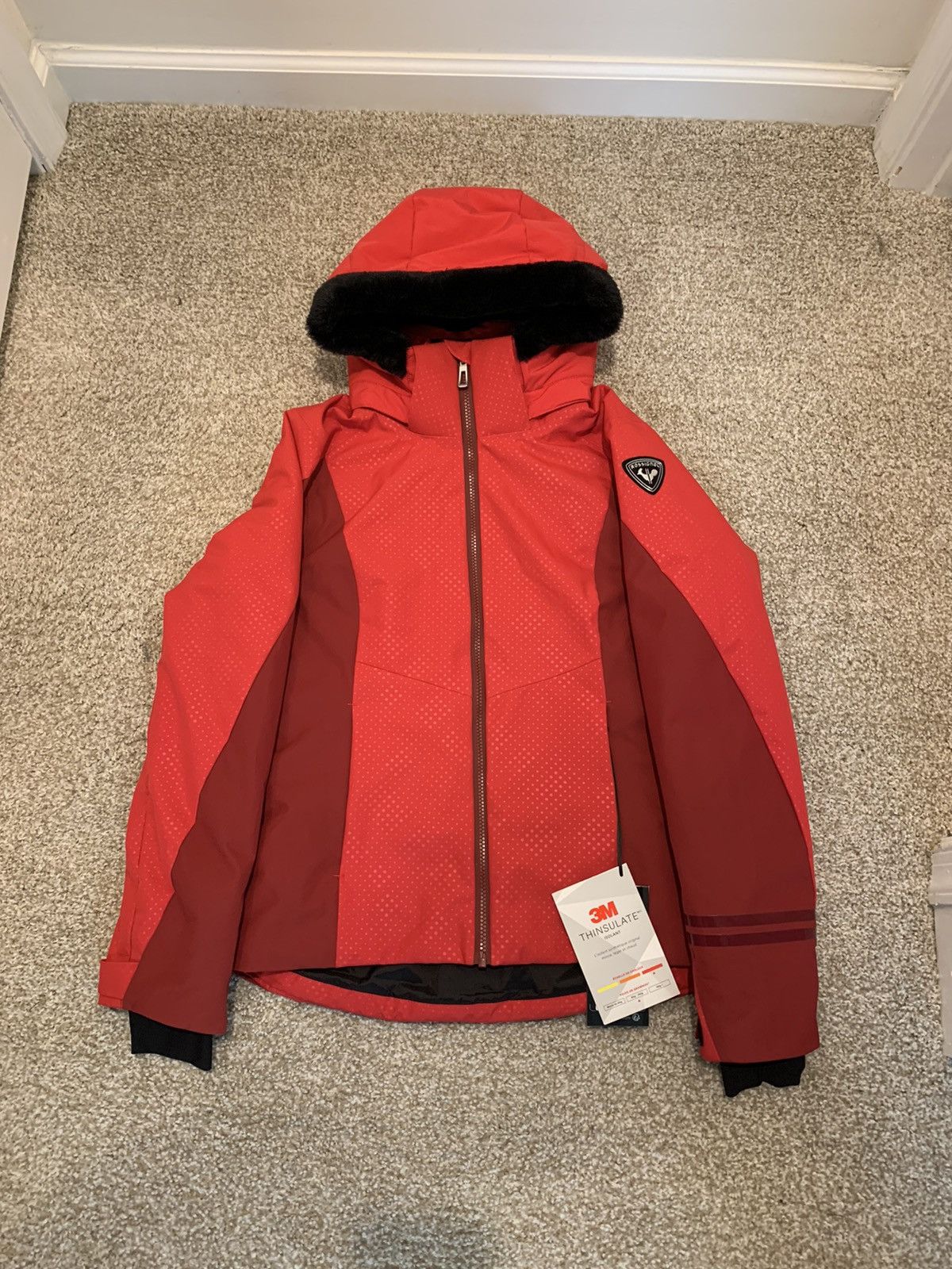image of Rossignol Puffer Parka Ski Jacket in Red, Women's (Size Medium)