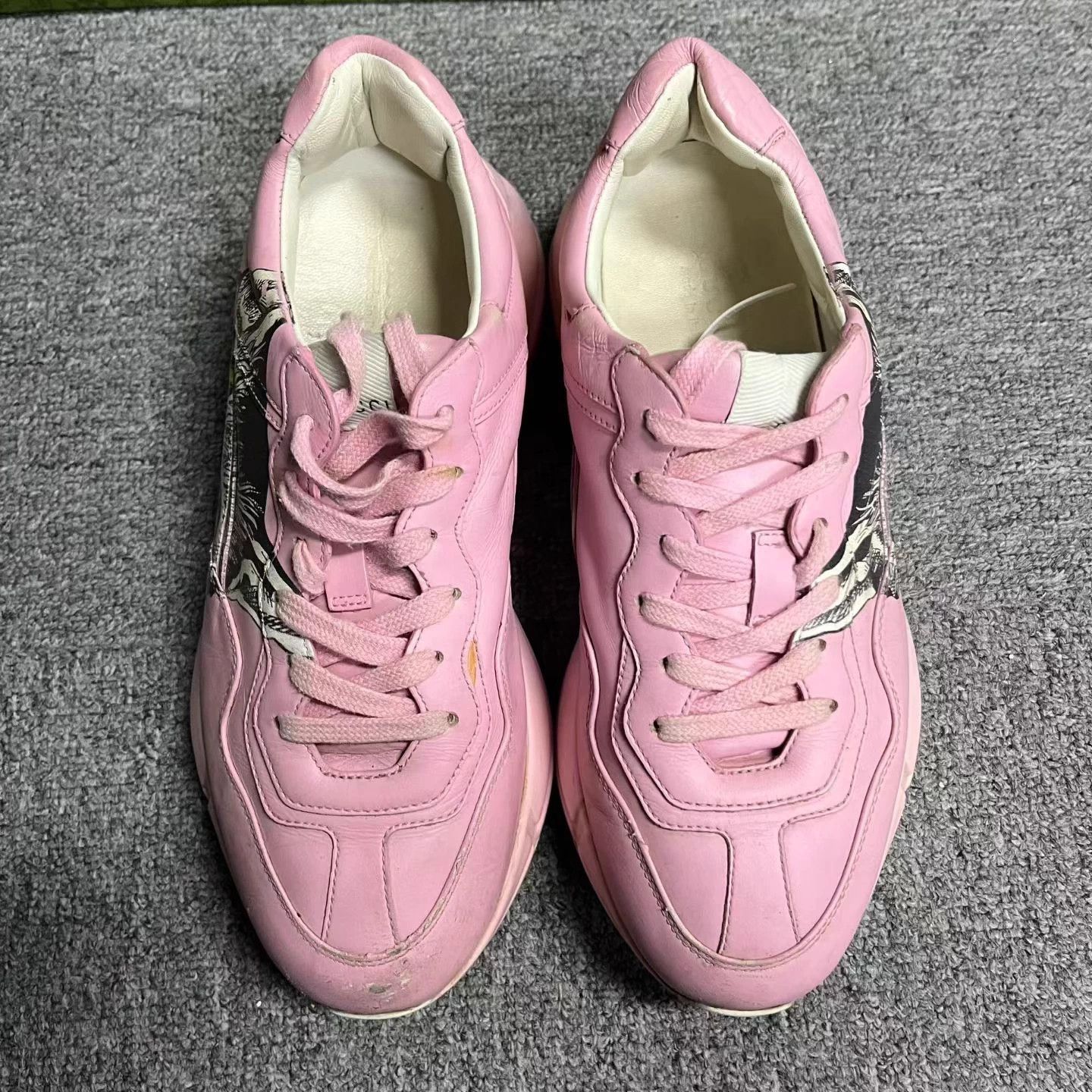 Gucci Gucci pink print lace-up low-top dad shoe 39 box Size US 8 / IT 38 - 3 Thumbnail