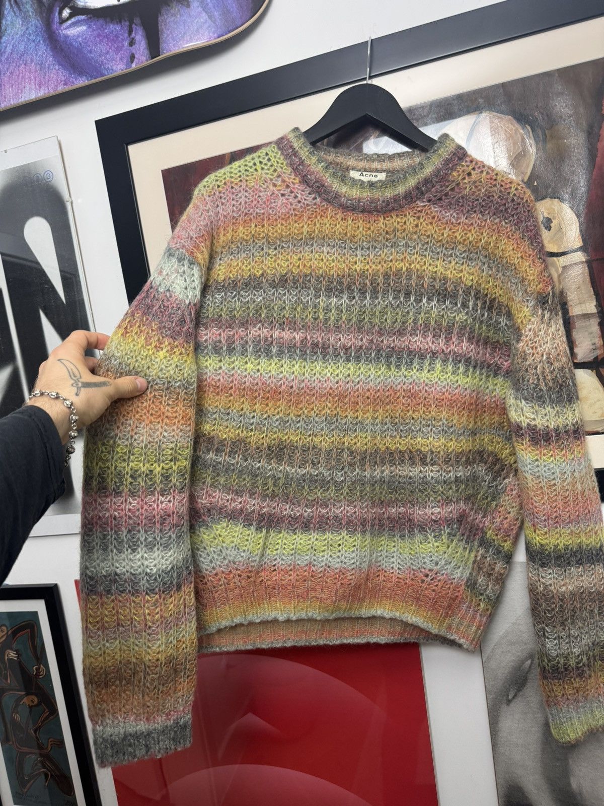 Acne Studios RARE GRAIL acne studios multicolor mohair knit sweater hype Size US M / EU 48-50 / 2 - 3 Thumbnail