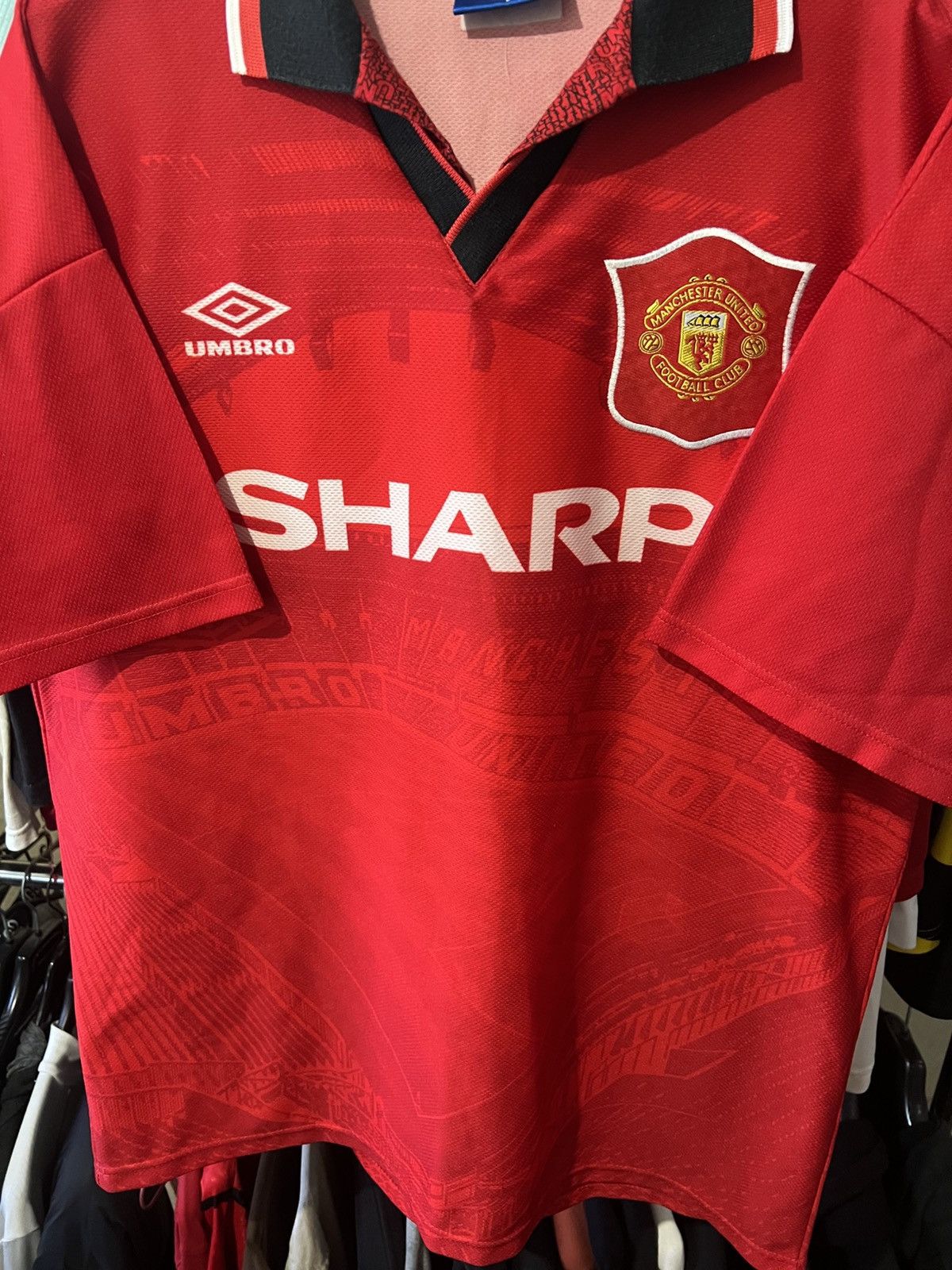 Umbro 1994/1995 UMBRO MANCHESTER UNITED HOME FOOTBALL SHIRT SIZE L Size US L / EU 52-54 / 3 - 3 Thumbnail