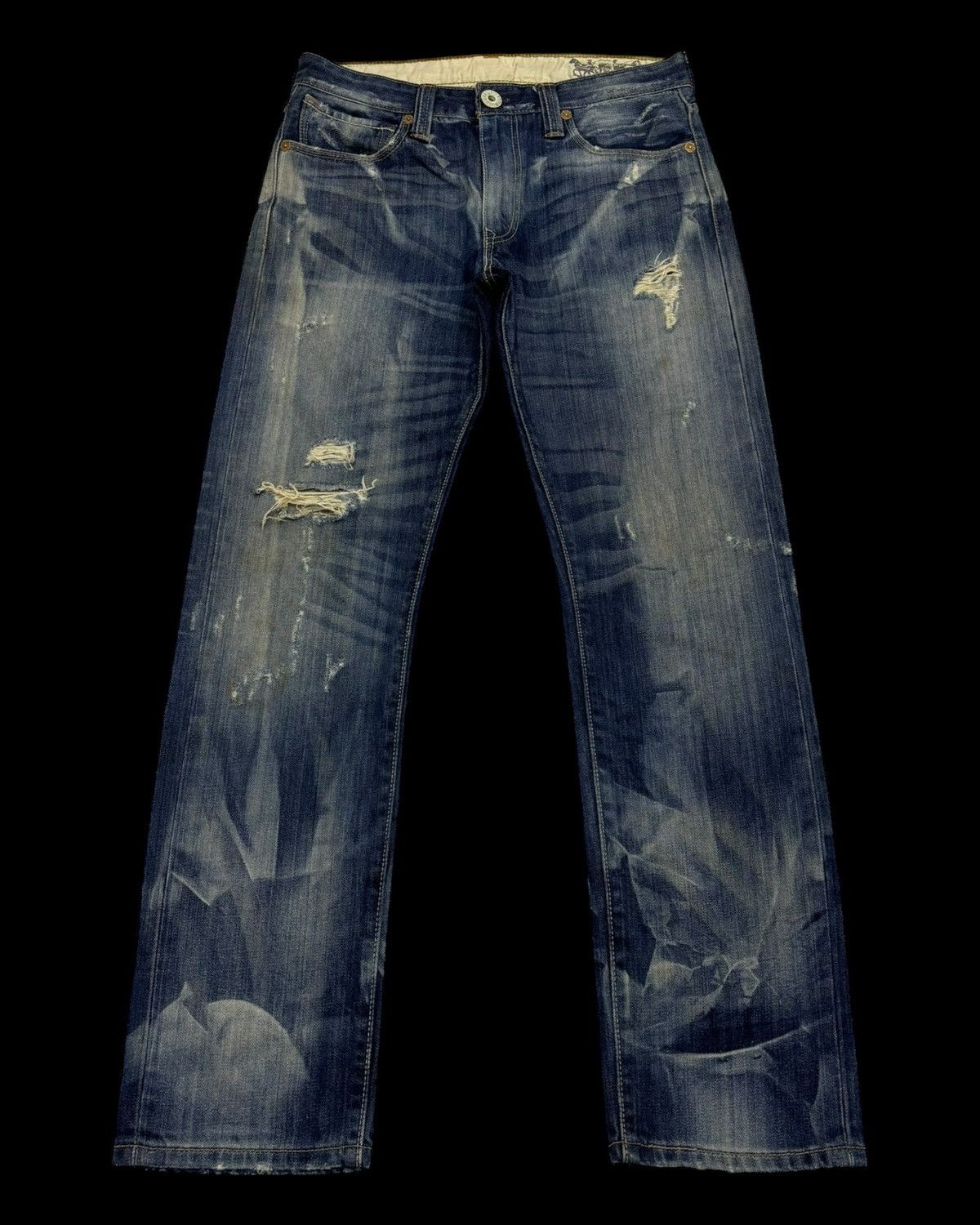 If Six Was Nine × Levi's 💥Insane💥90s Style Levis 505 Slim Straight Jean Distressed Size US 32 / EU 48 - 1 Thumbnail