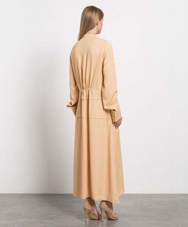 Jil Sander o1y0925 Midi Dress in Beige Size XS / US 0-2 / IT 36-38 - 4 Thumbnail