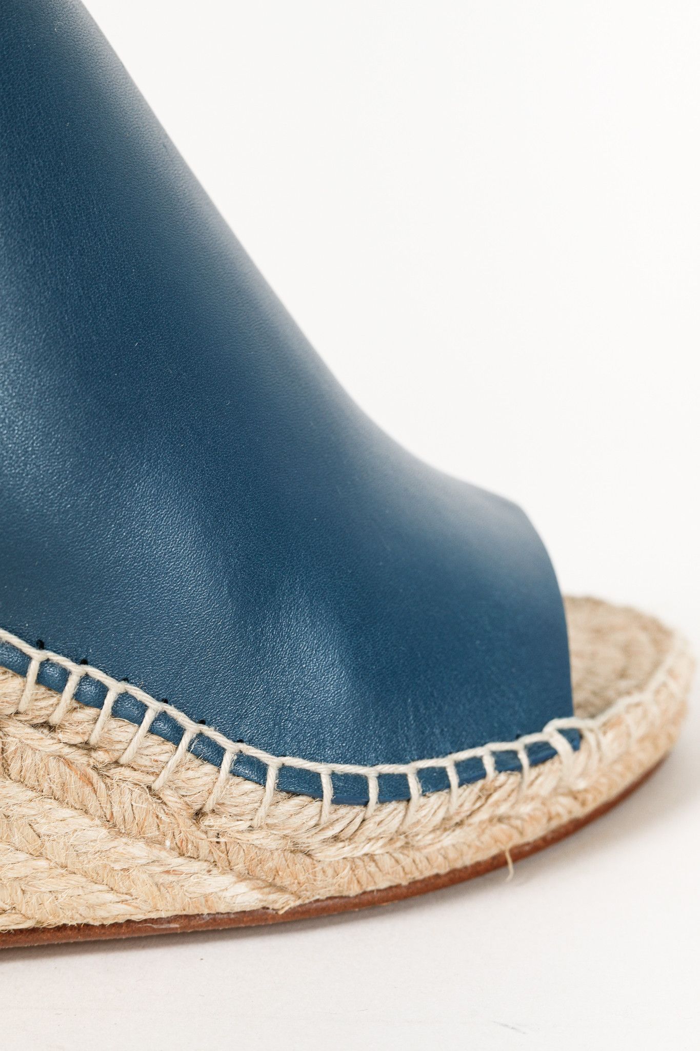 Celine Celine Blue Leather Wedge Espadrilles Size US 7.5 / IT 37.5 - 8 Thumbnail