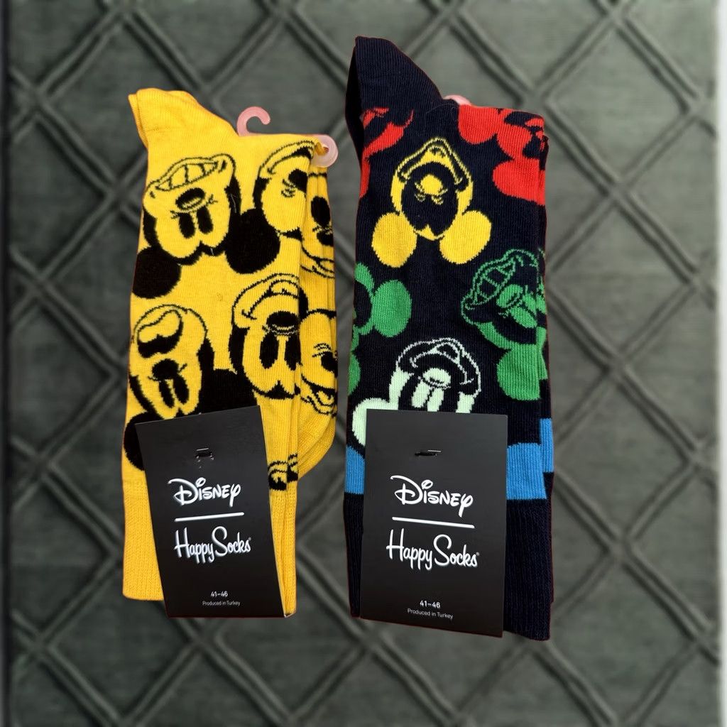 Happy Socks Disney x Happy Socks Mickey Mouse Crew Socks Lot 2 Pairs Size 41-46 NWT Size ONE SIZE - 1 Thumbnail
