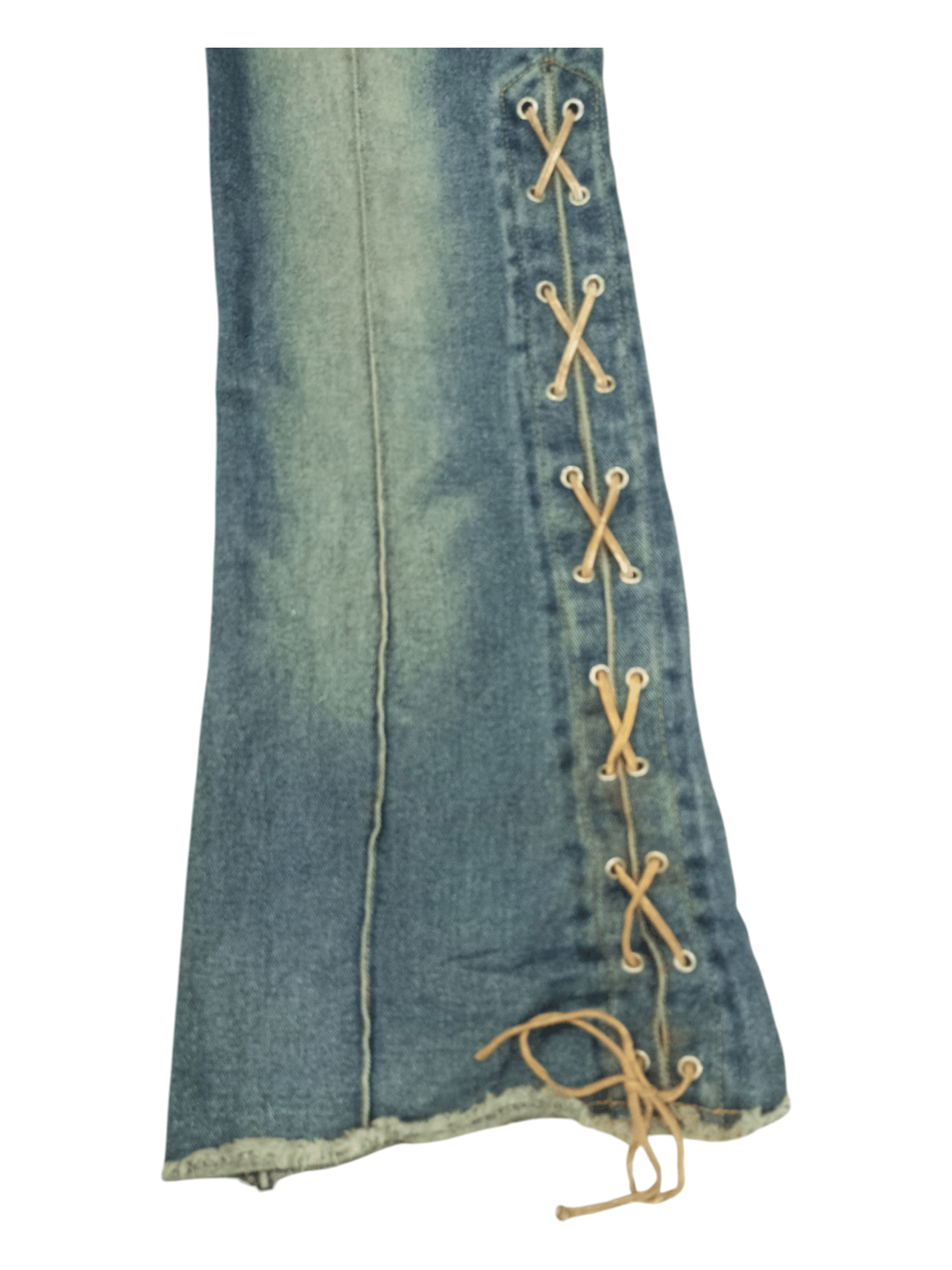 Jouex Aux Echecs Lace Up Mud Mad Flared Jeans