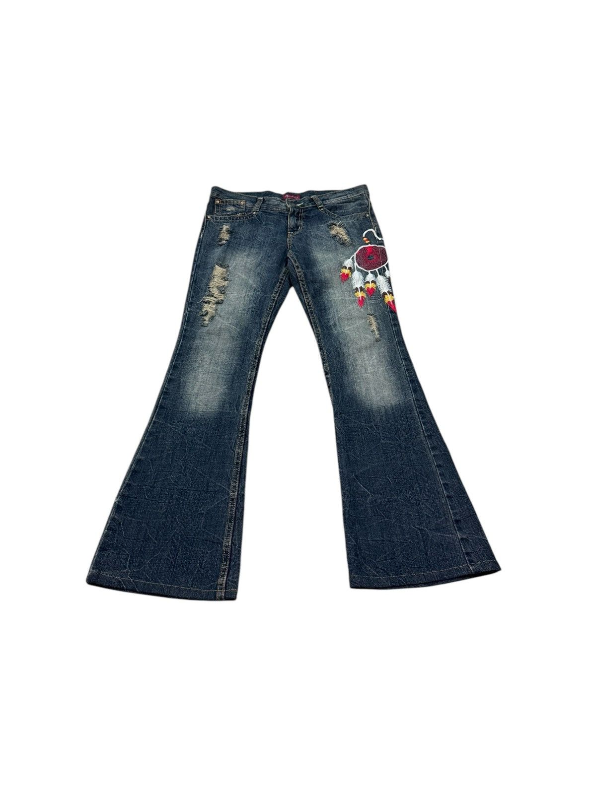 If Six Was Nine JAPANESE BRAND MARAXIA FLARE JEANS Size 30" / US 8 / IT 44 - 3 Thumbnail
