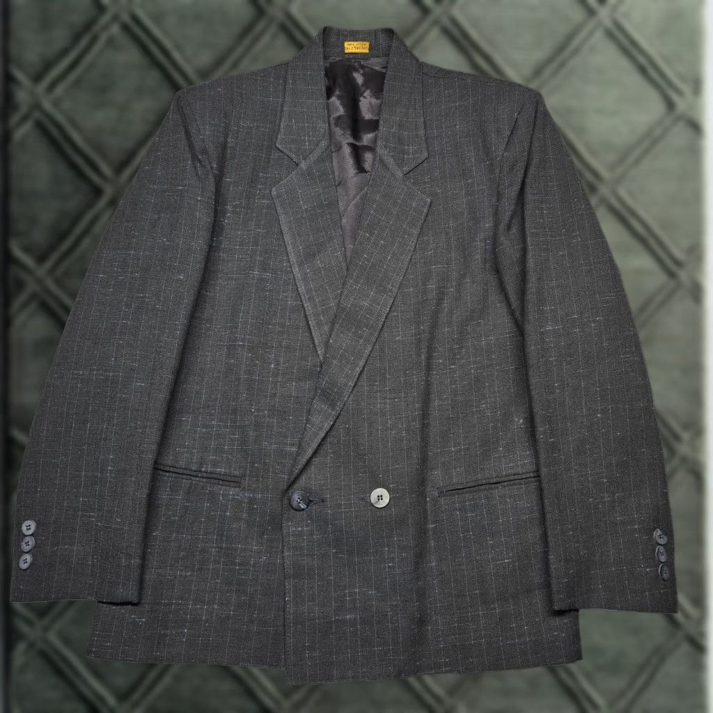 Vintage Cotler Blazer Mens Large Gray Check Two-Button Sport Coat Made In USA Jacket Size 42R - 1 Thumbnail