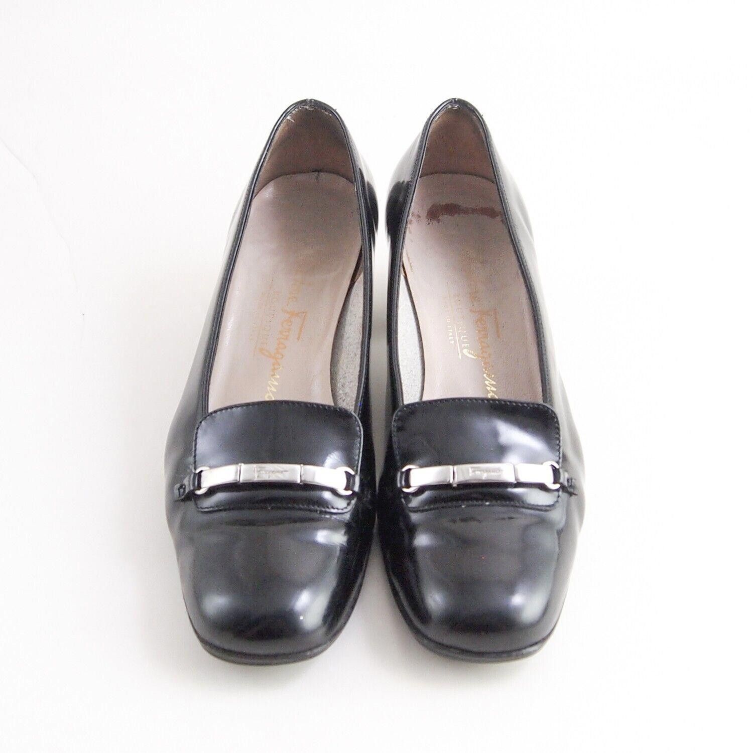 Salvatore Ferragamo Ferragamo Mid Heels Black Leather US 5.5 C EU 36 Size US 5.5 / IT 35.5 - 4 Thumbnail