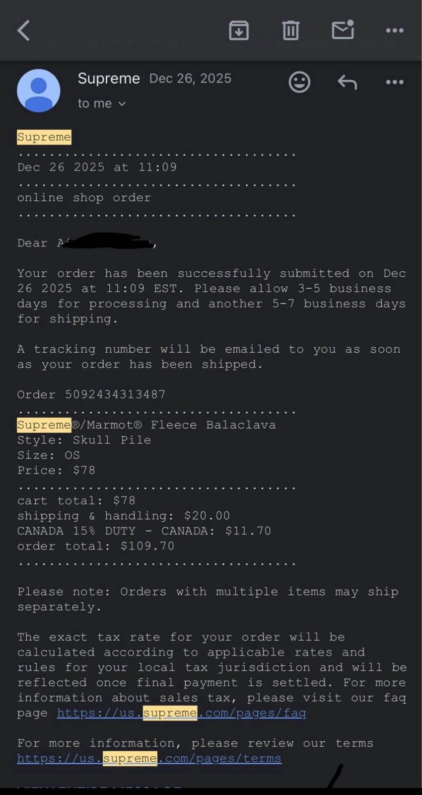 Supreme Supreme X Marmot Skull Pile Balaclava Size ONE SIZE - 6 Thumbnail