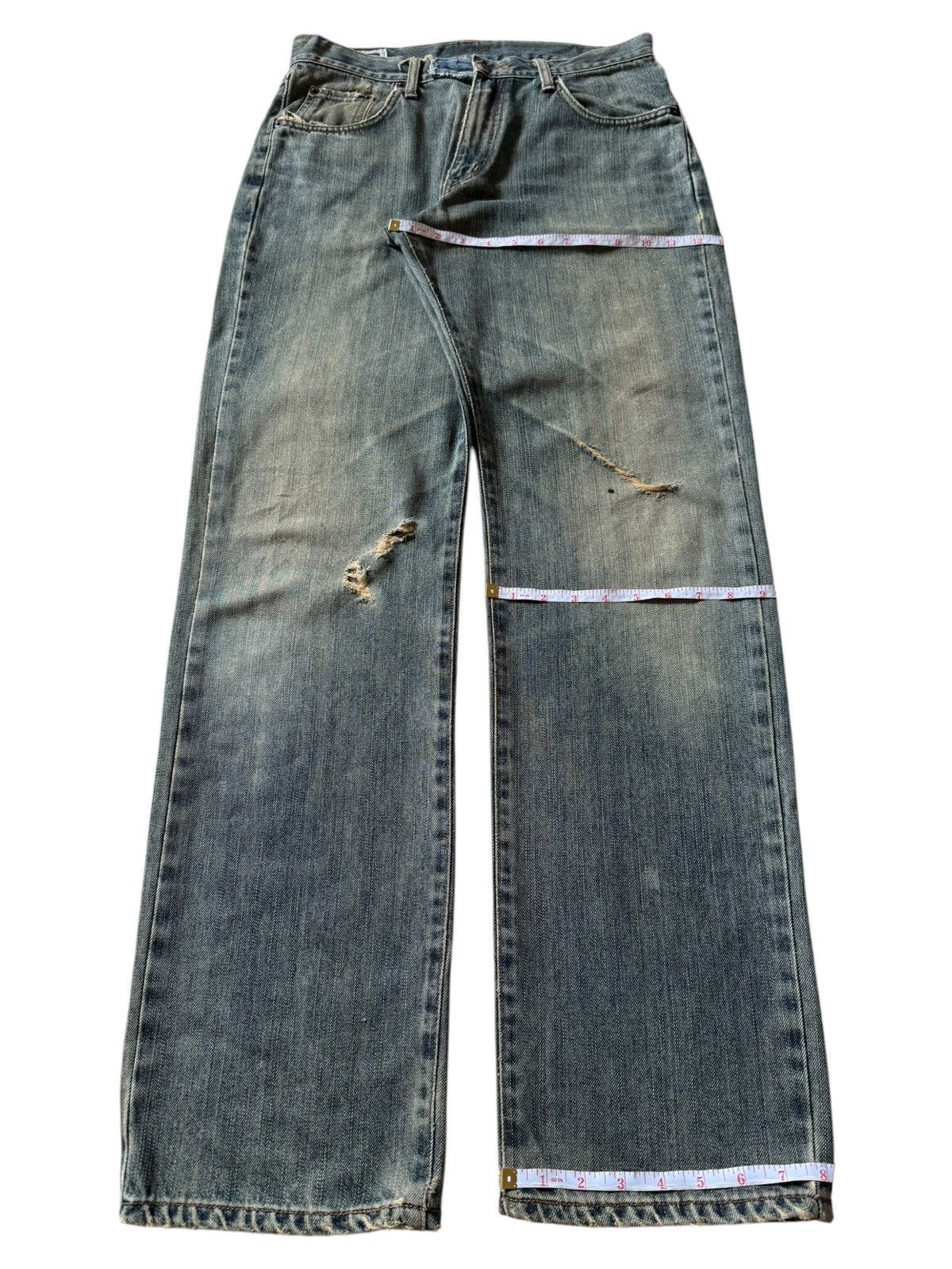Edwin Vintage Edwin 404 Mud Wash Distressed Loose Jeans Size US 31 - 8 Thumbnail