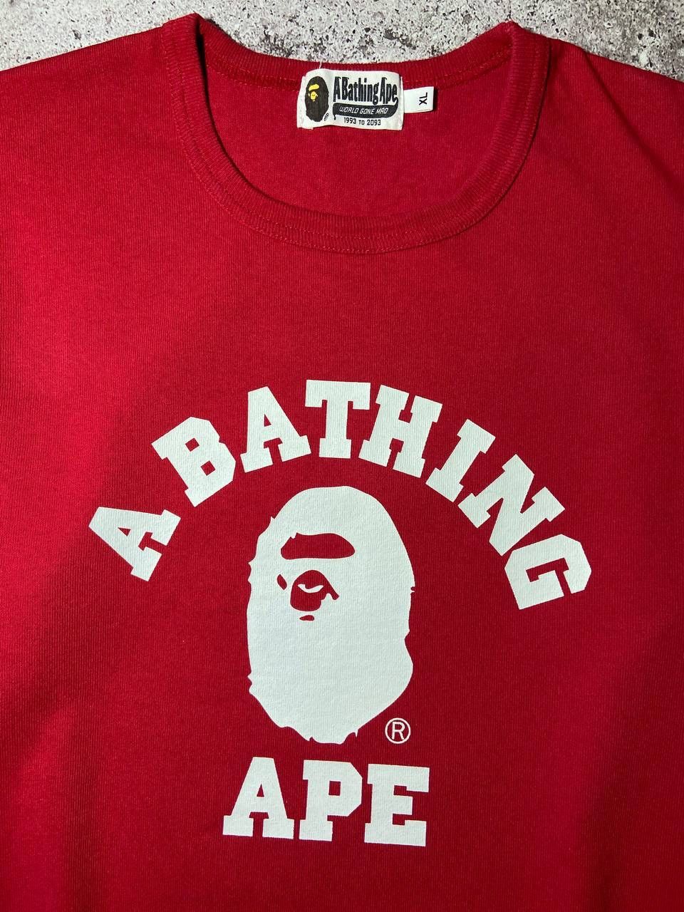 Bape Bape A Bathing Ape Red Big Logo Printed T-shirt Cotton Size US XL / EU 56 / 4 - 4 Thumbnail