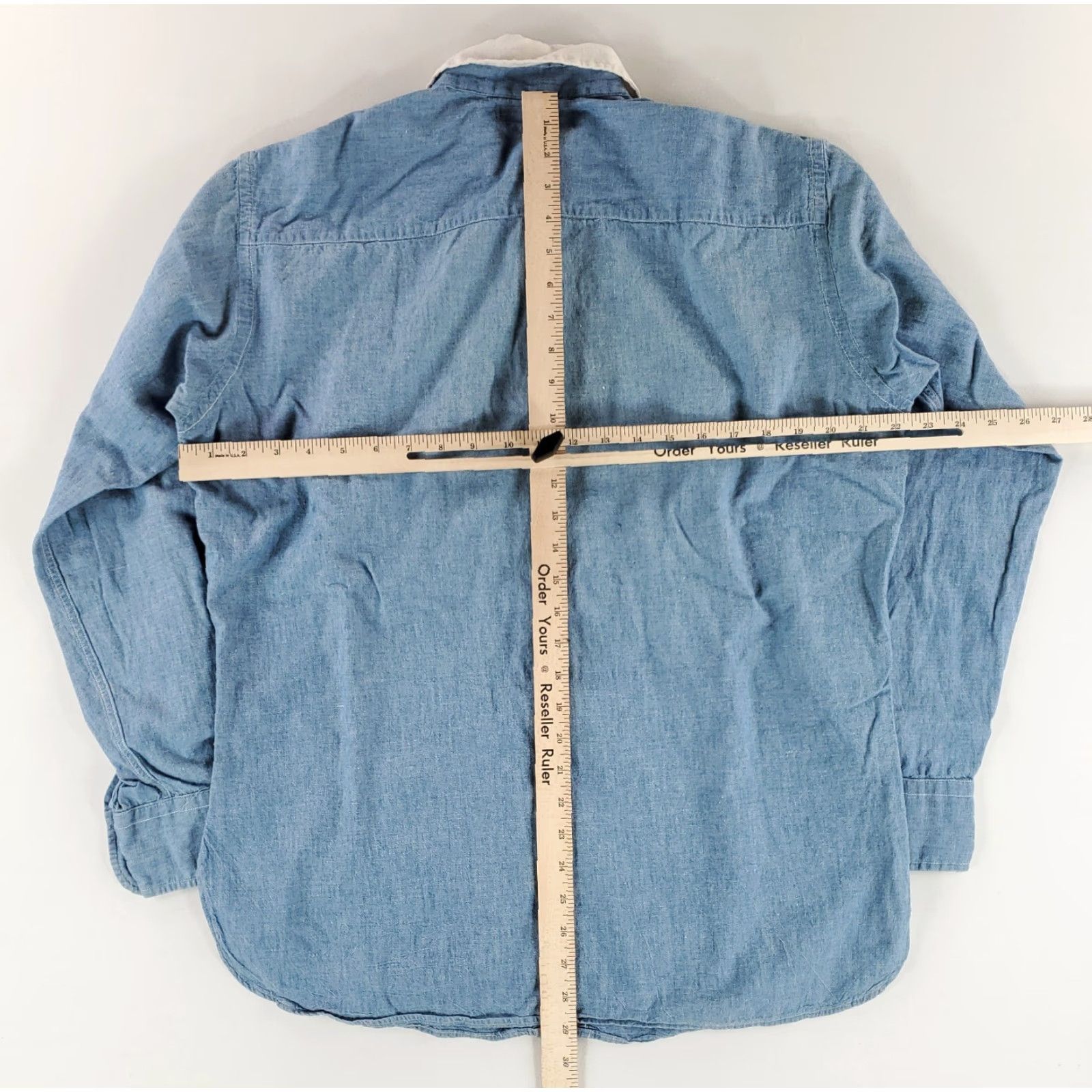 Vintage VINTAGE Cross Roads Crossroads Chambray Button Up Shirt Long Sleeve Blue L Mens Size US L / EU 52-54 / 3 - 8 Thumbnail