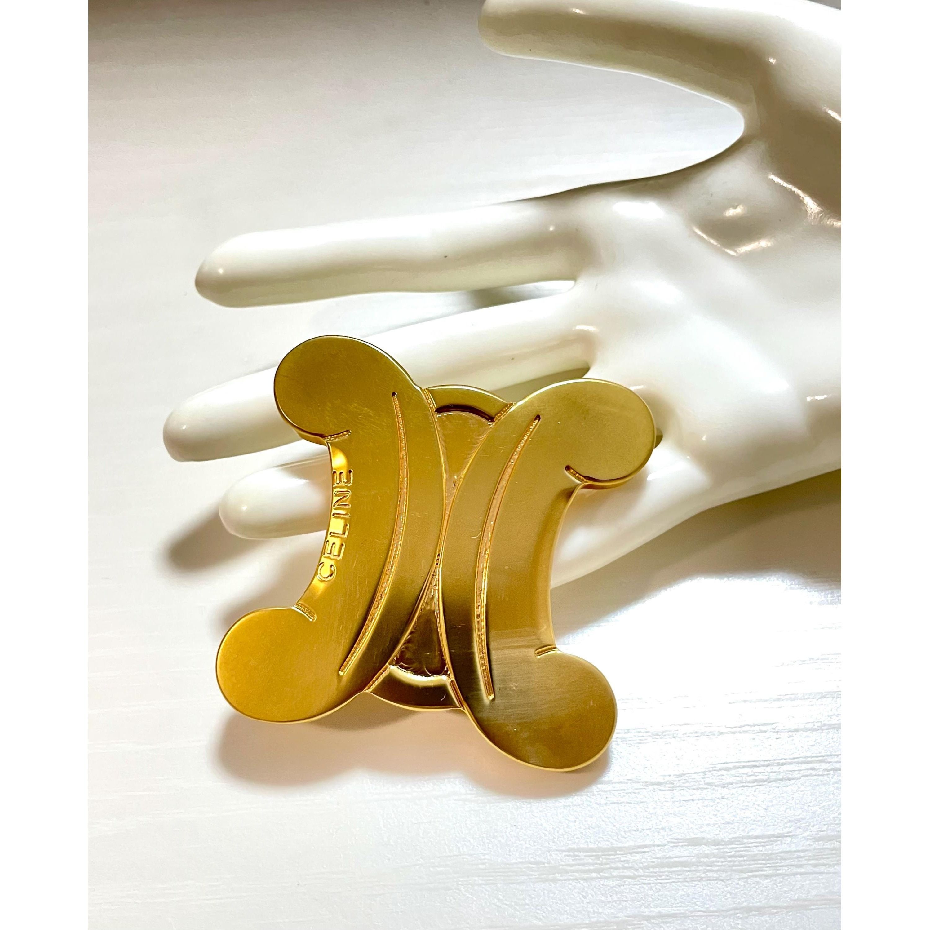 Celine Vintage Celine extra big golden triomphe brooch. Size ONE SIZE - 6 Thumbnail