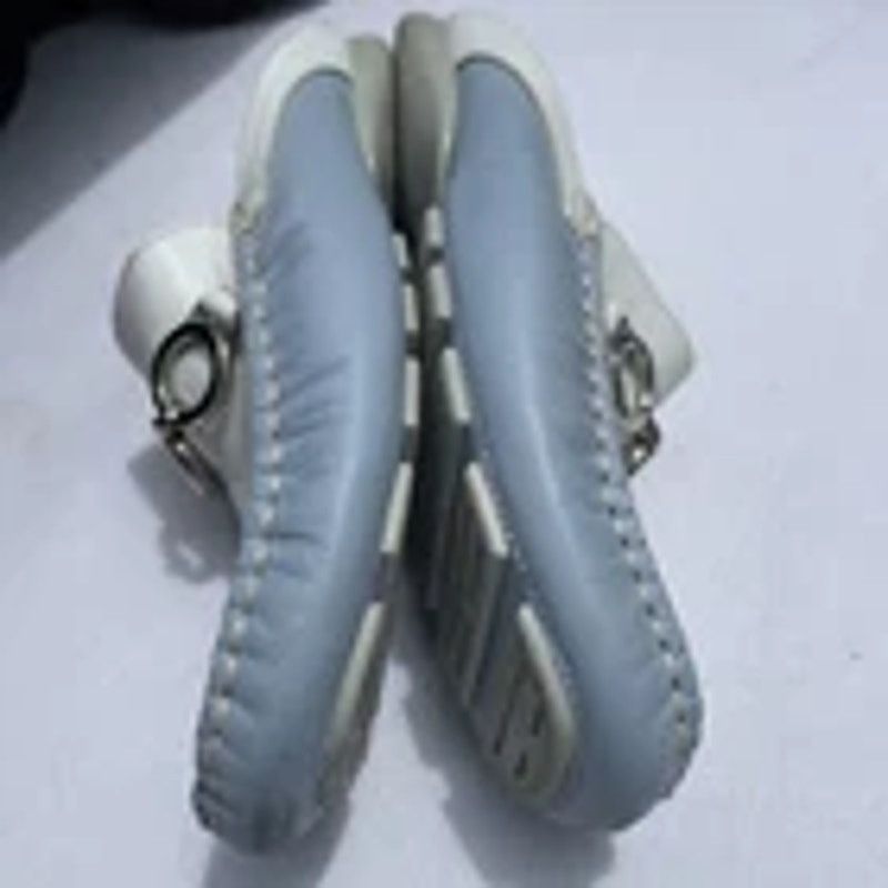 Other Andrew Stevens Flats Blue& White Leather Classy Resort Mules Size US 9.5 / IT 39.5 - 4 Thumbnail