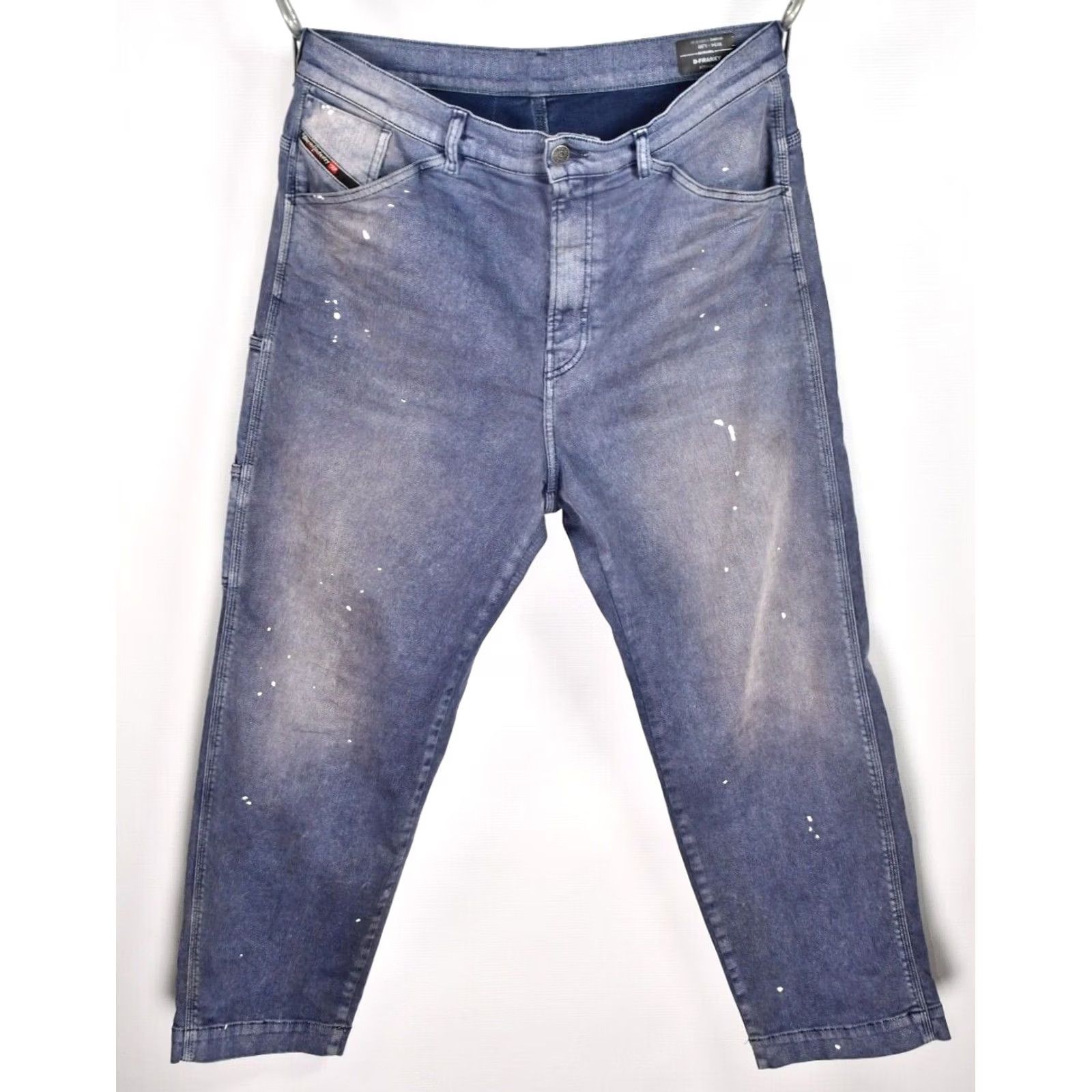 Diesel Diesel D-Franky 009MC Straight Jeans Men W34 L30 Blue Distressed 98% Cotton 2% Elastane Regular Brand Diesel Jeans Men XS Size US 34 / EU 50 - 2 Thumbnail